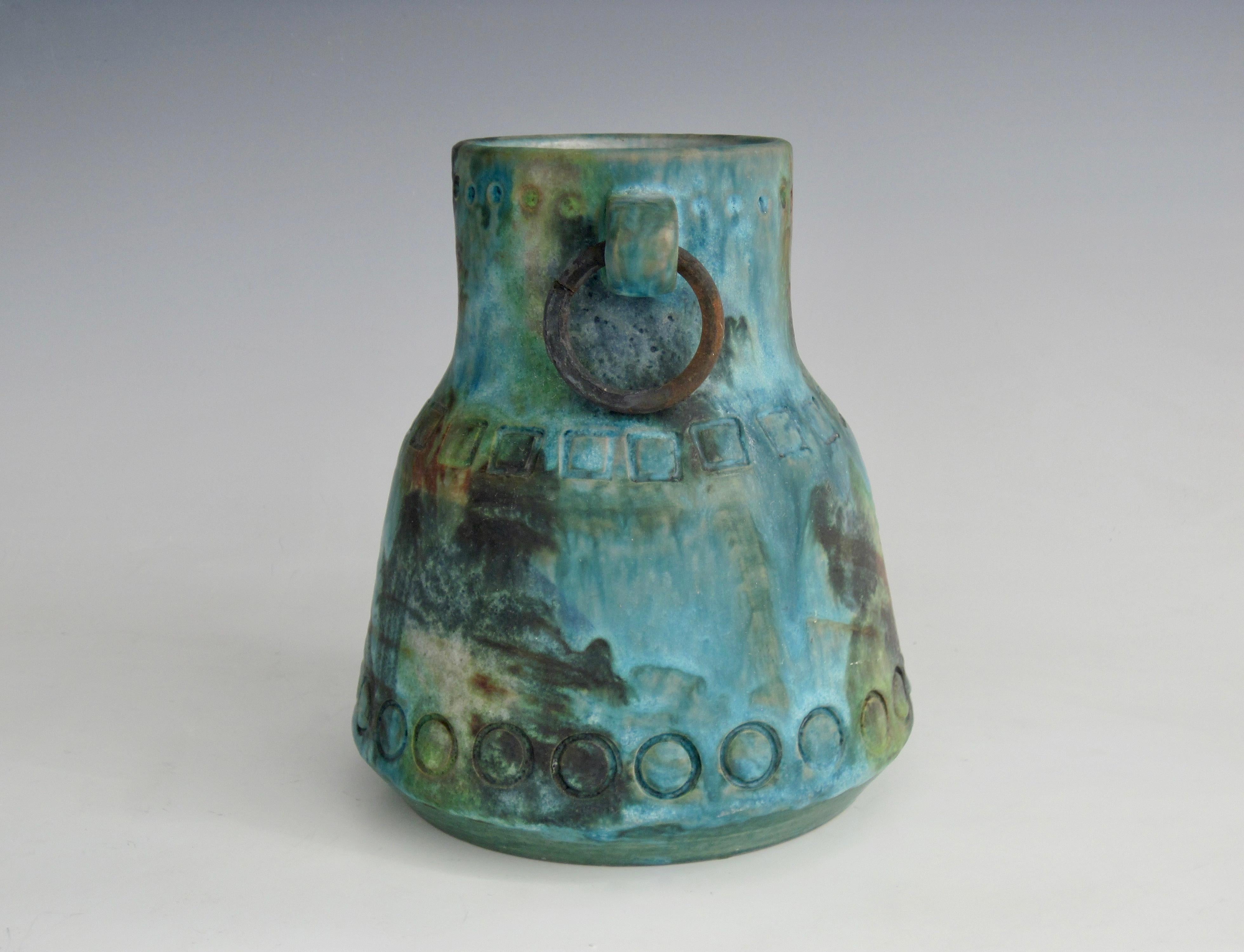 Alvino Bagni Pottery Vessel, Sea Garden Series, 1960s In Good Condition For Sale In Ferndale, MI