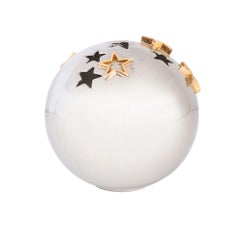 Alvino Bagni Star Vase, Ceramic, Metallic Silver, Chrome, Gold, Signed