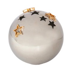 Alvino Bagni Star Vase, Ceramic, Metallic Chrome Gold, Signed