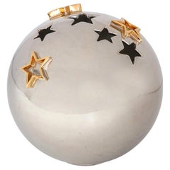 Alvino Bagni Star Vase, Ceramic, Metallic Silver, Chrome, Gold, Signed