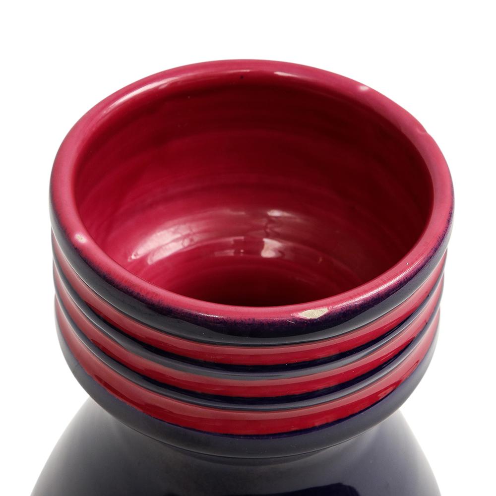 Mid-Century Modern Alvino Bagni Vase, Ceramic, Blue, Pink, Signed For Sale