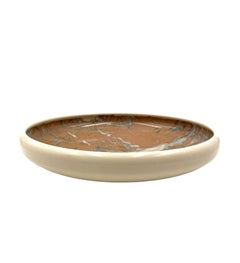 Alvino Bagni, white marbled ceramic centerpiece / vide poche, ca. 1970