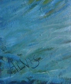 Boot an der Flussbucht. Öl auf Karton, 50x35 cm