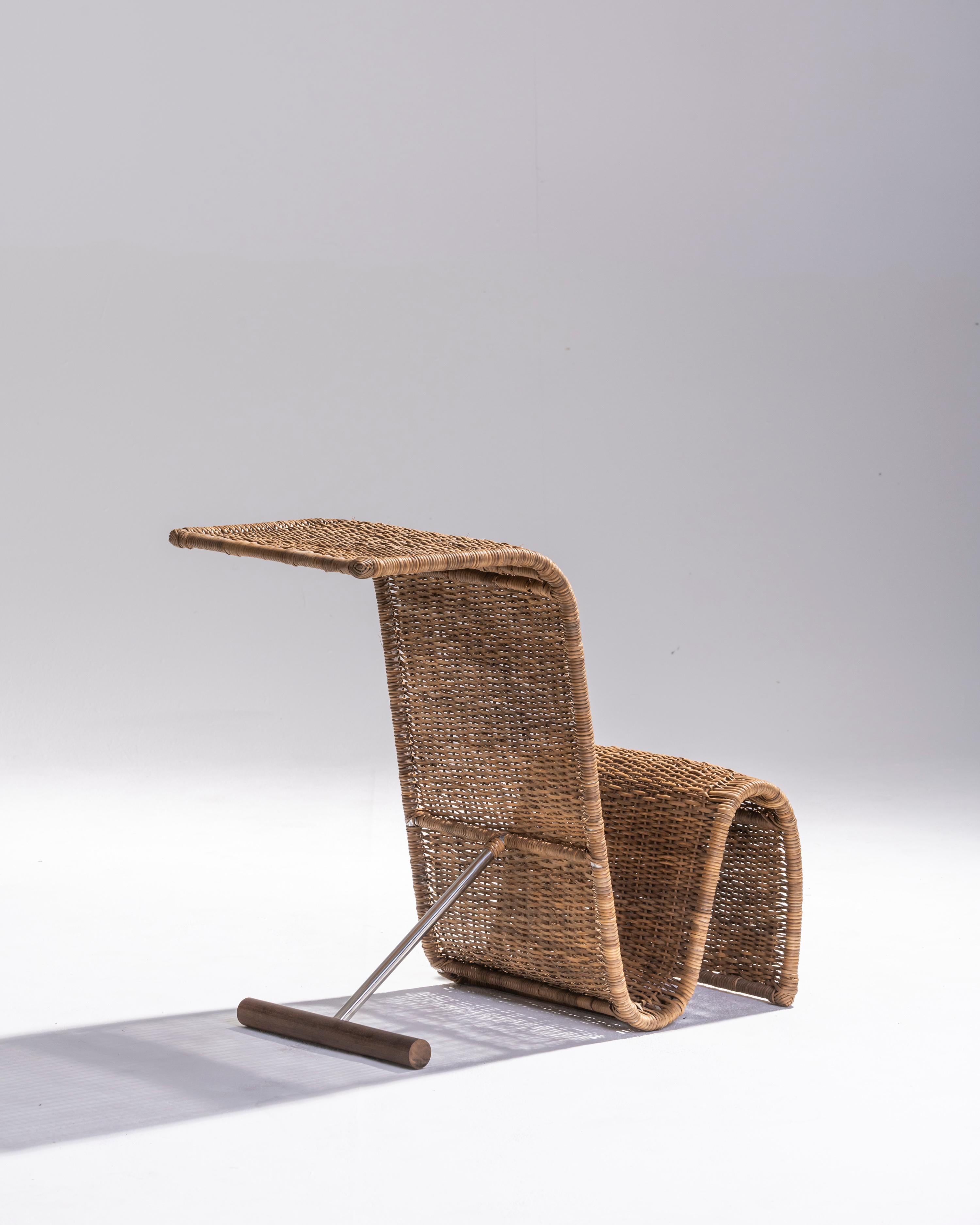 Acier inoxydable Table d'appoint Alvorada par Giacomo Tomazzi Studio en vente