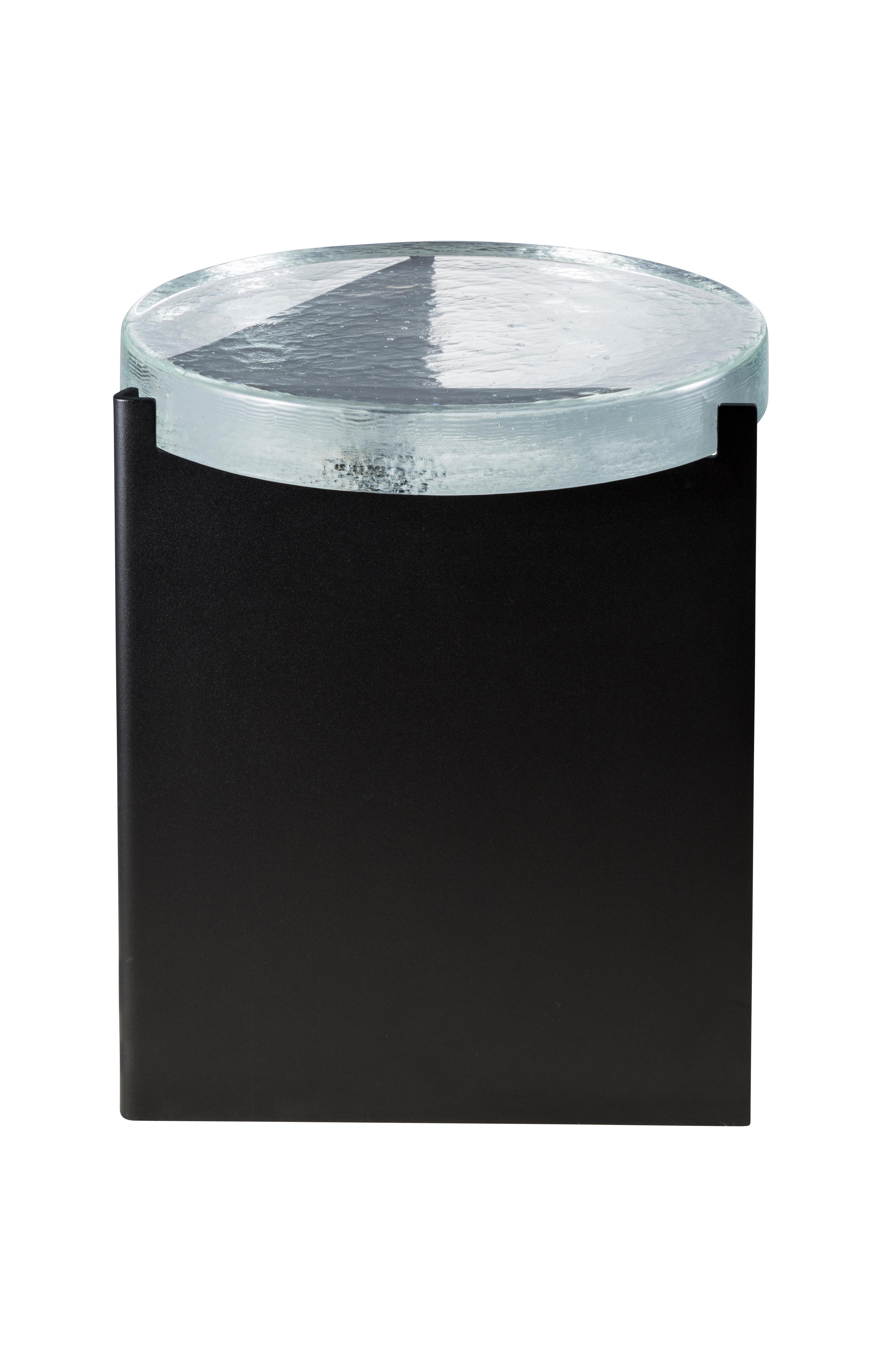 Minimalist Alwa One, Table, Blue, Black Base, European, 21st Century, Minimal For Sale