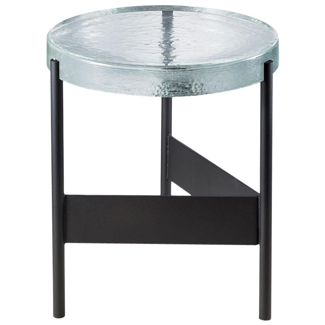 Alwa Two, Table, Transparent, Black Base, European, 21st Century, Minimal For Sale