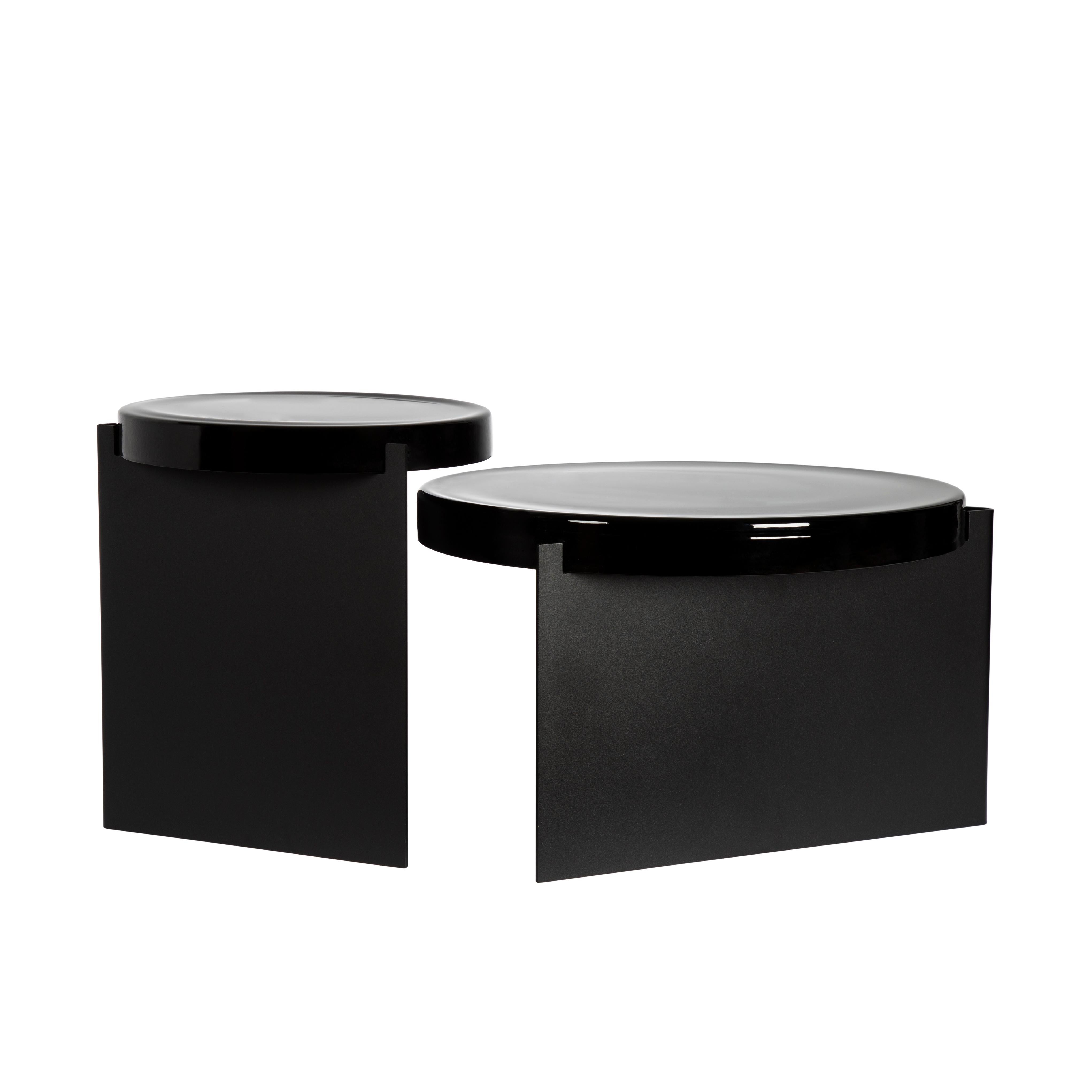German Alwa One White Black Side Table by Pulpo For Sale