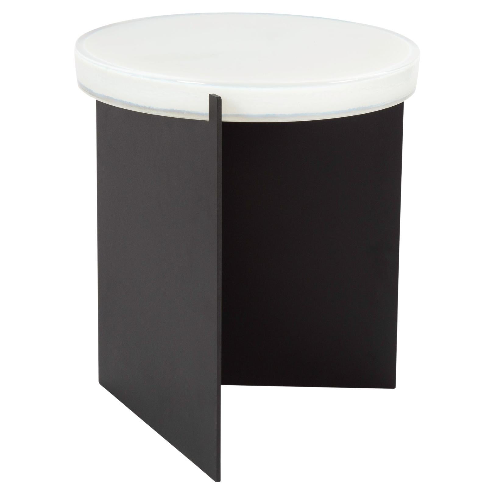 Alwa One - Table d'appoint noire et blanche par Pulpo