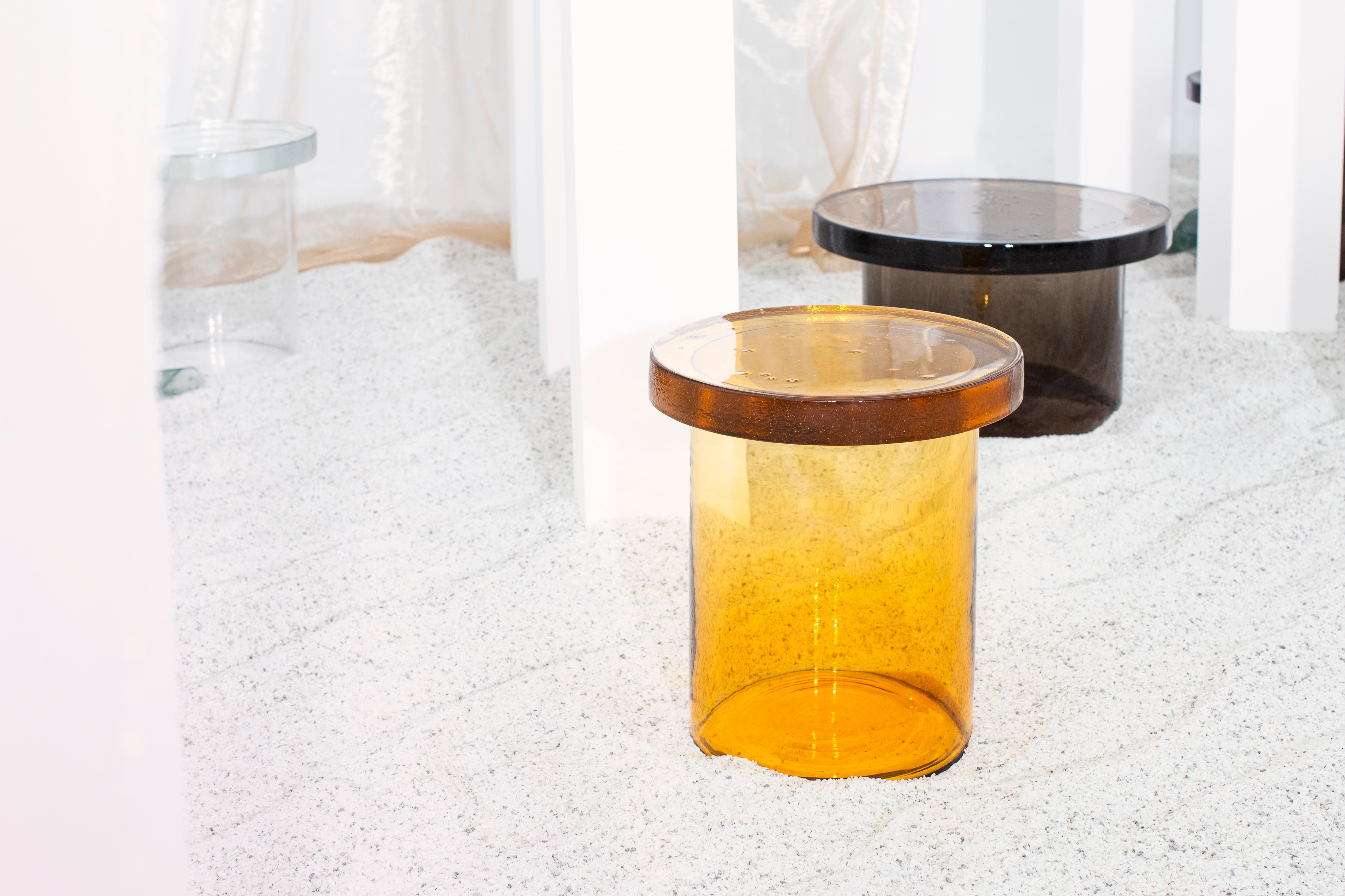 German Alwa Three Amber Side Table by Pulpo For Sale