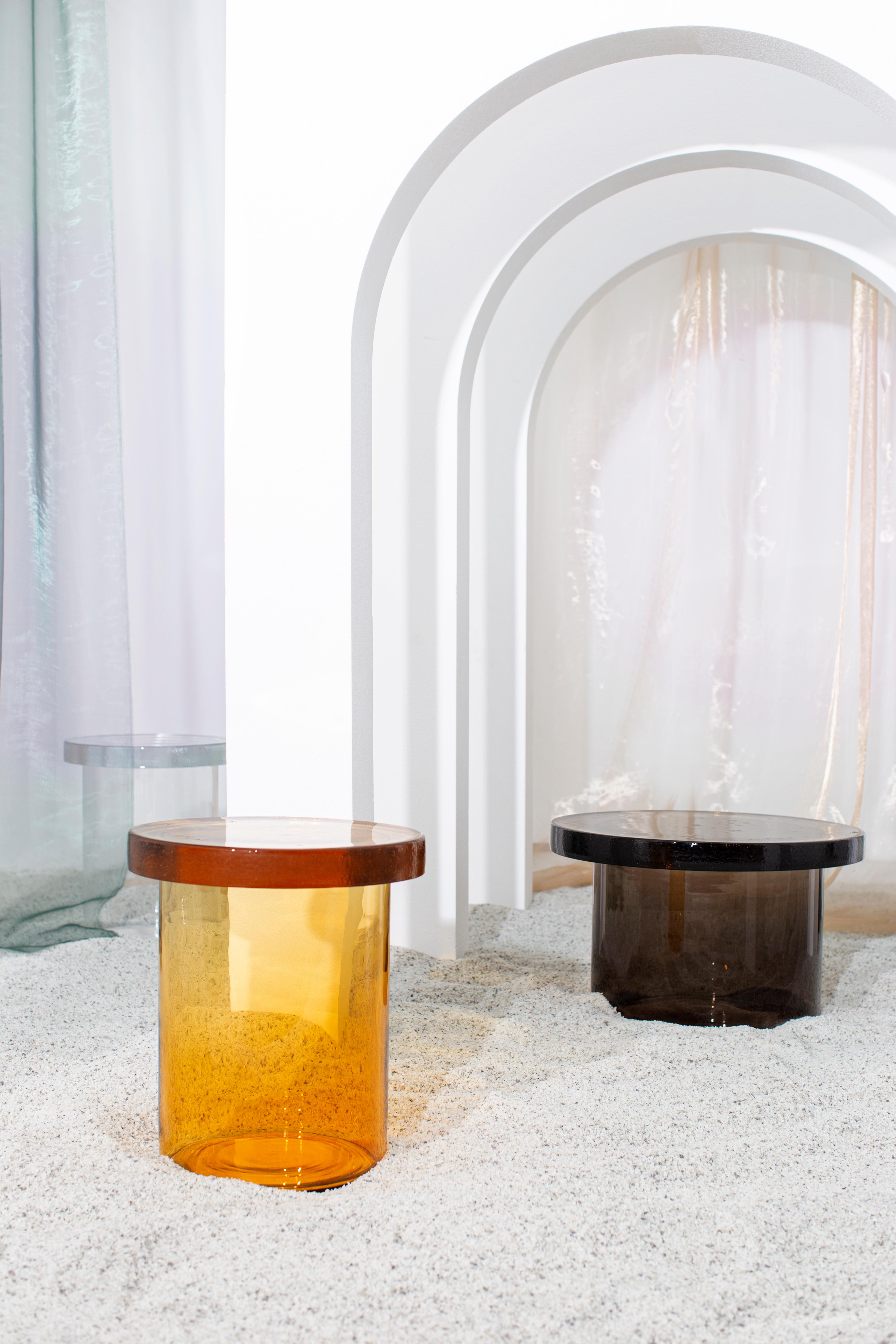 Contemporary Alwa Three Amber Side Table by Pulpo