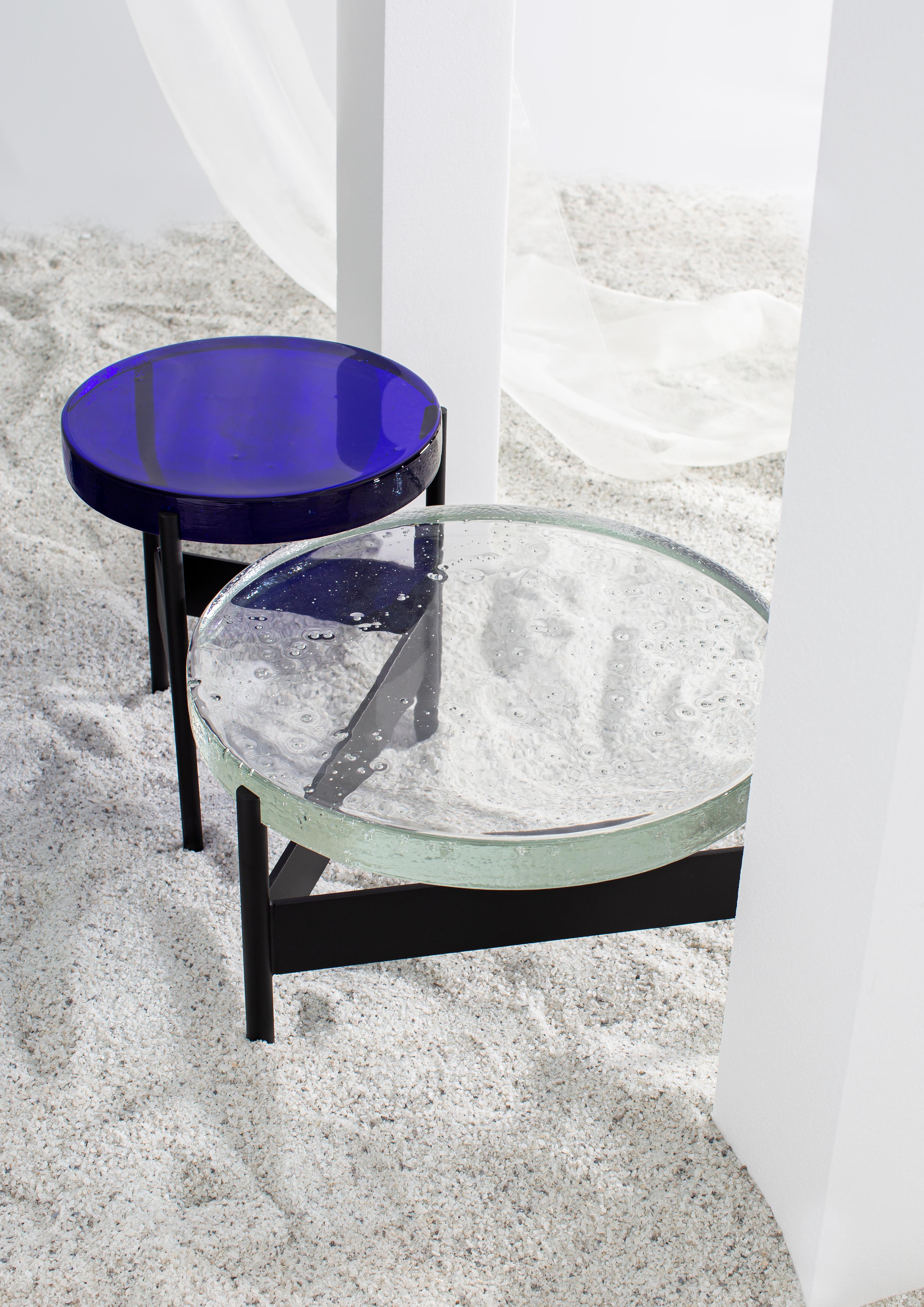 German Alwa Two Blue Black Side Table by Pulpo