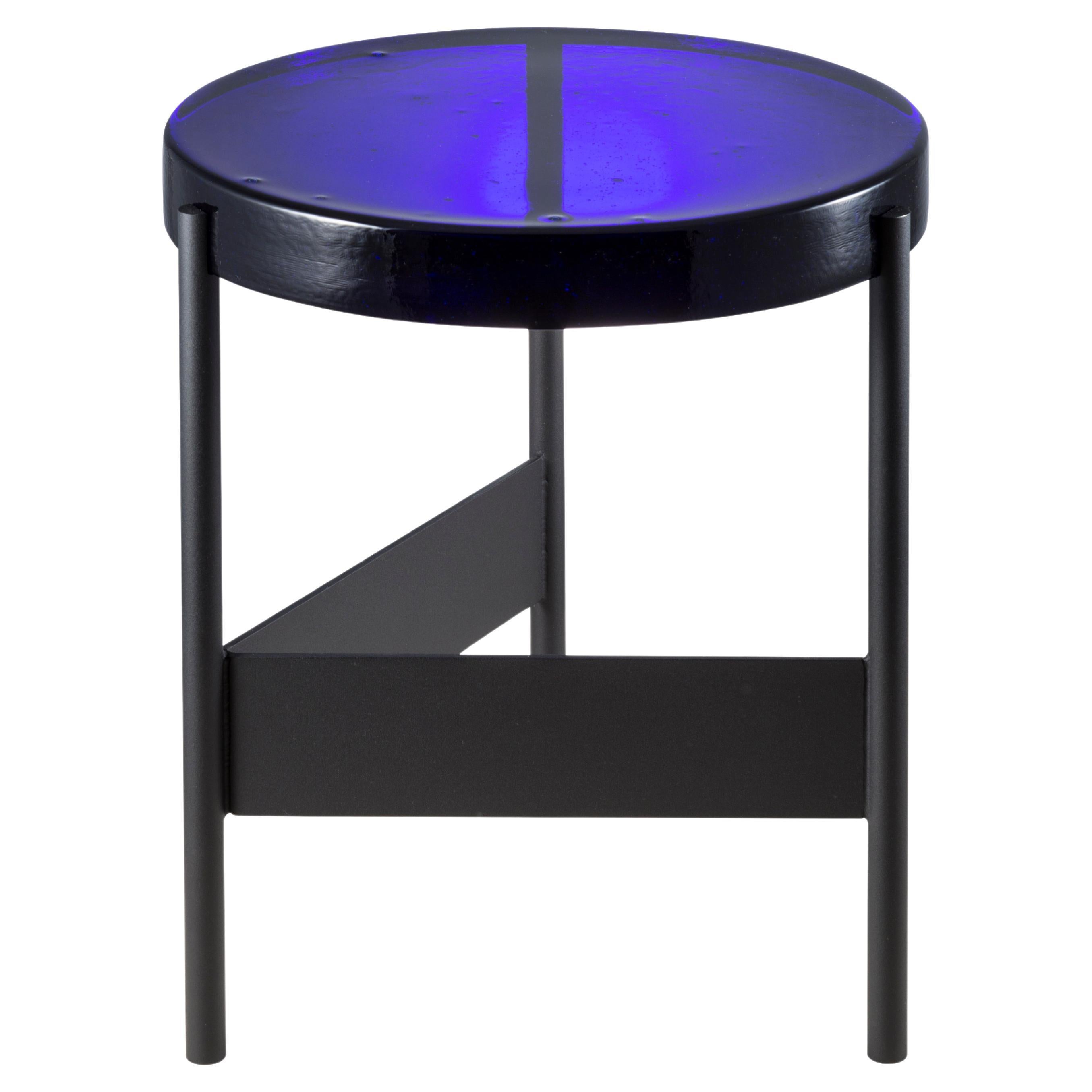 Alwa Two Blue Black Side Table by Pulpo For Sale