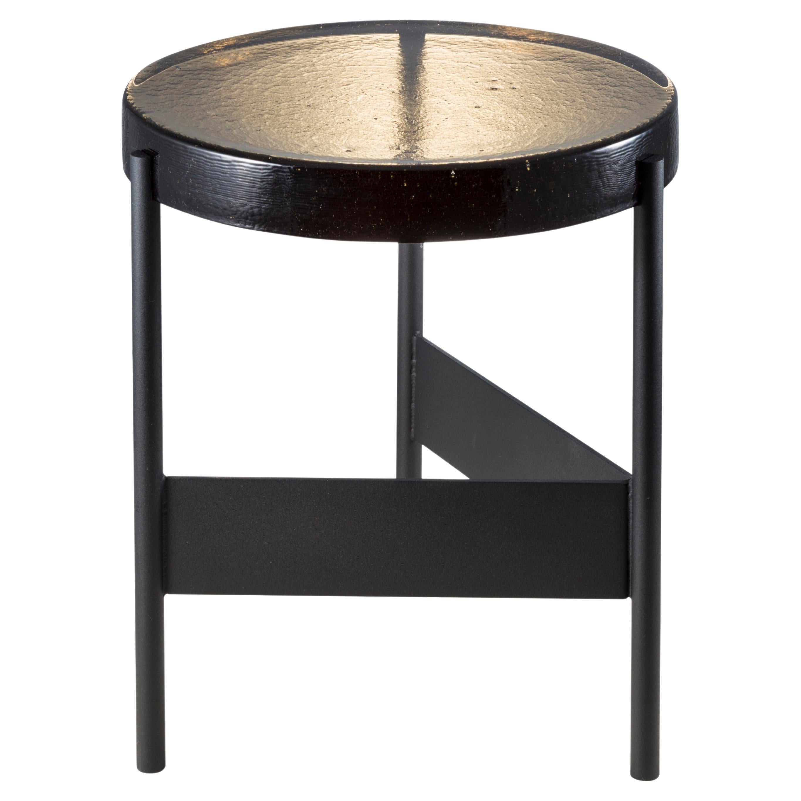 Alwa Two Smoky Grey Black Side Table by Pulpo