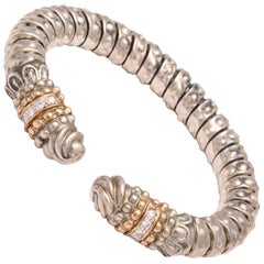 Alwand Vahan Silver Gold and Diamond Flexible Bangle