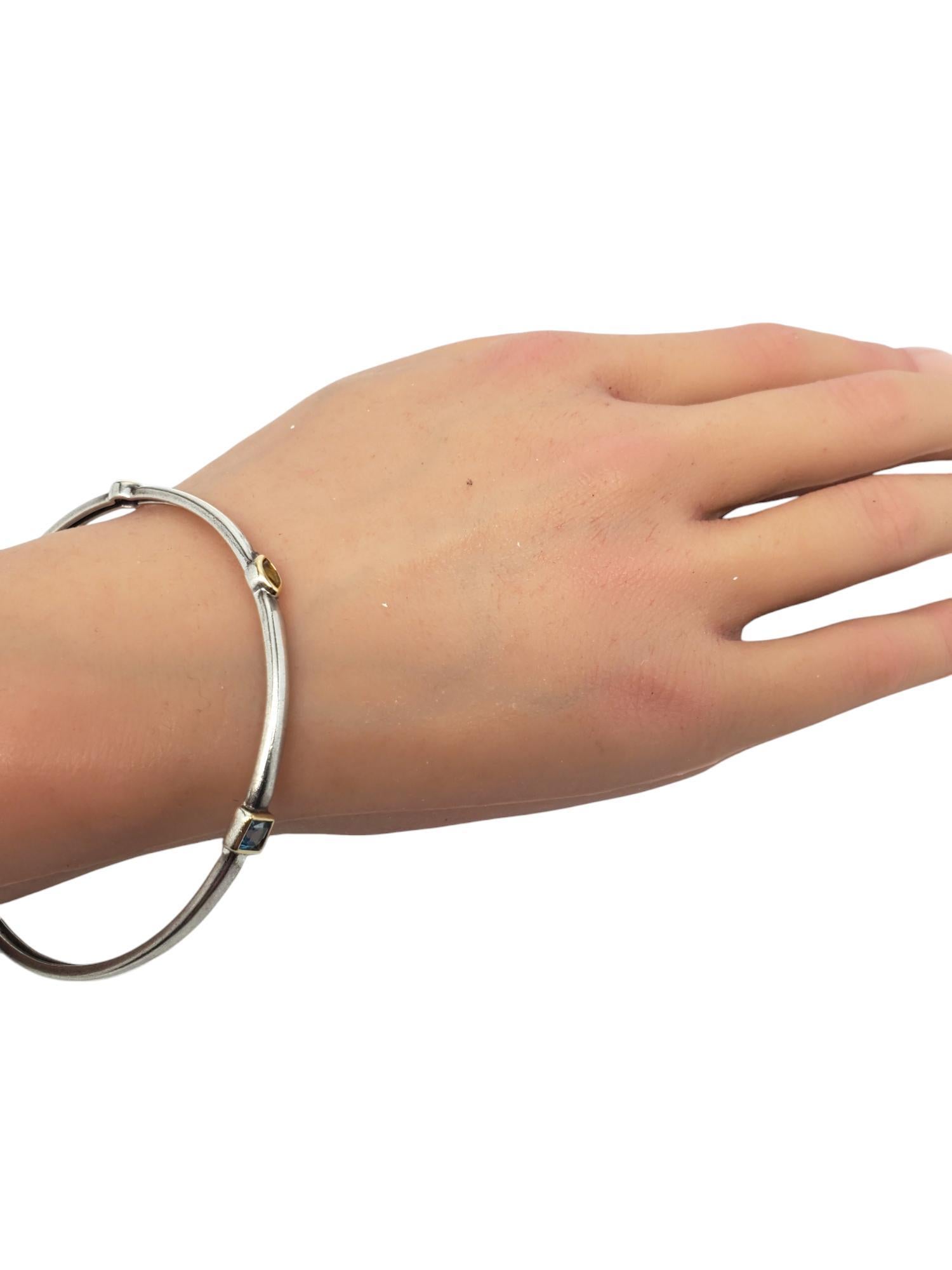 Alwand Vahan Sterling Silver & 14k Bezel Set Gemstone Bracelet #20671 For Sale 3