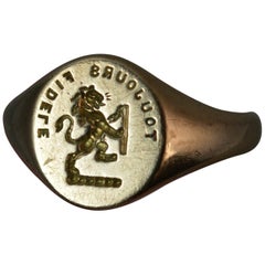 Always Faithful Lion Intaglio Signet Ring in Solid 9 Carat Gold