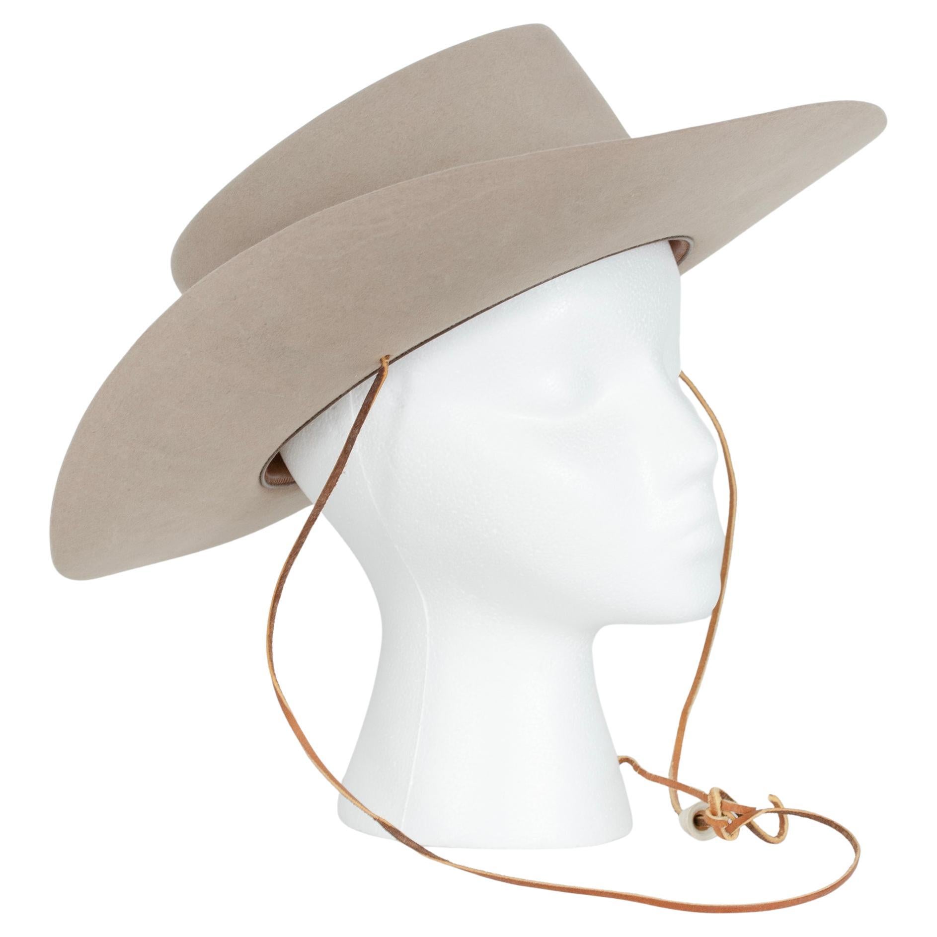 Always on Top Taupe Felt Gambler Style Cowboy Stetson Hat – S-M, 1950s For Sale