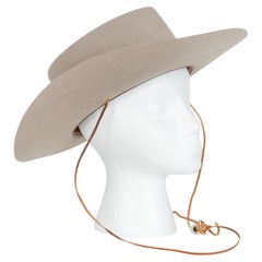 Always on Top Taupe Felt Gambler Style Cowboy Stetson Hat – S-M, 1950s