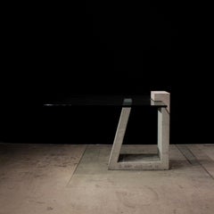 Alwy Visschedyk Rare Brutalist Concrete Cantilevered Dining Table or Desk 1978