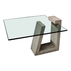 Alwy Visschedyk Rare Brutalist Concrete Cantilevered Dining Table or Desk 1978