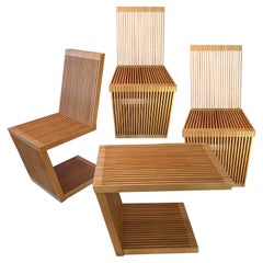 Alwy Visschedyk: Set of Three Chairs And Table