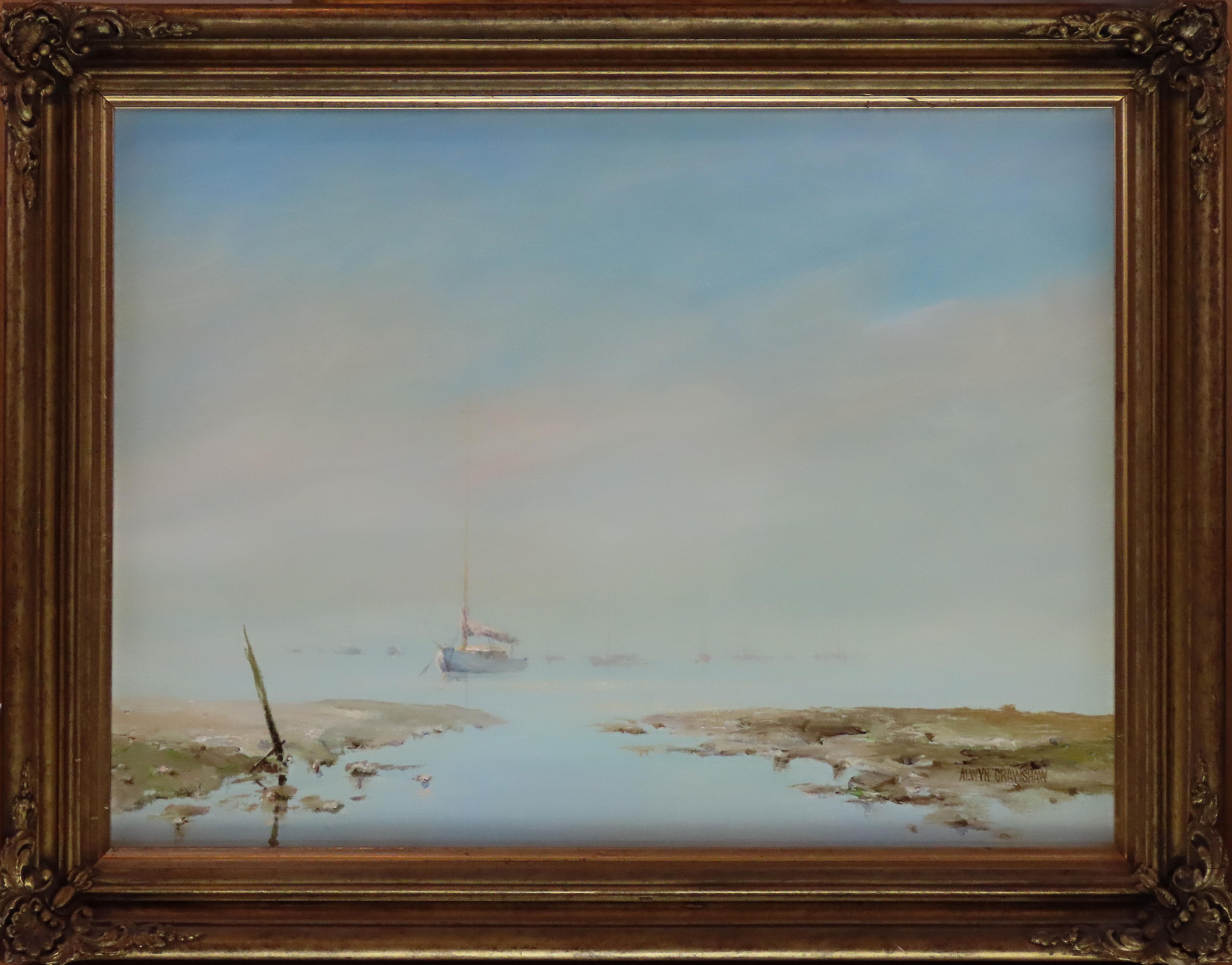 Ölgemälde auf Leinwand, Alwyn Crawshaw, „Evening Light“, Ölgemälde