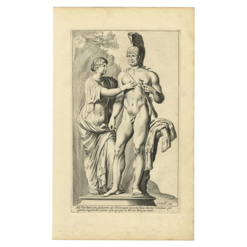 Aly Faustina Cum Gladiatore, Van Dalen, gravure sur papier, 1660 en vente