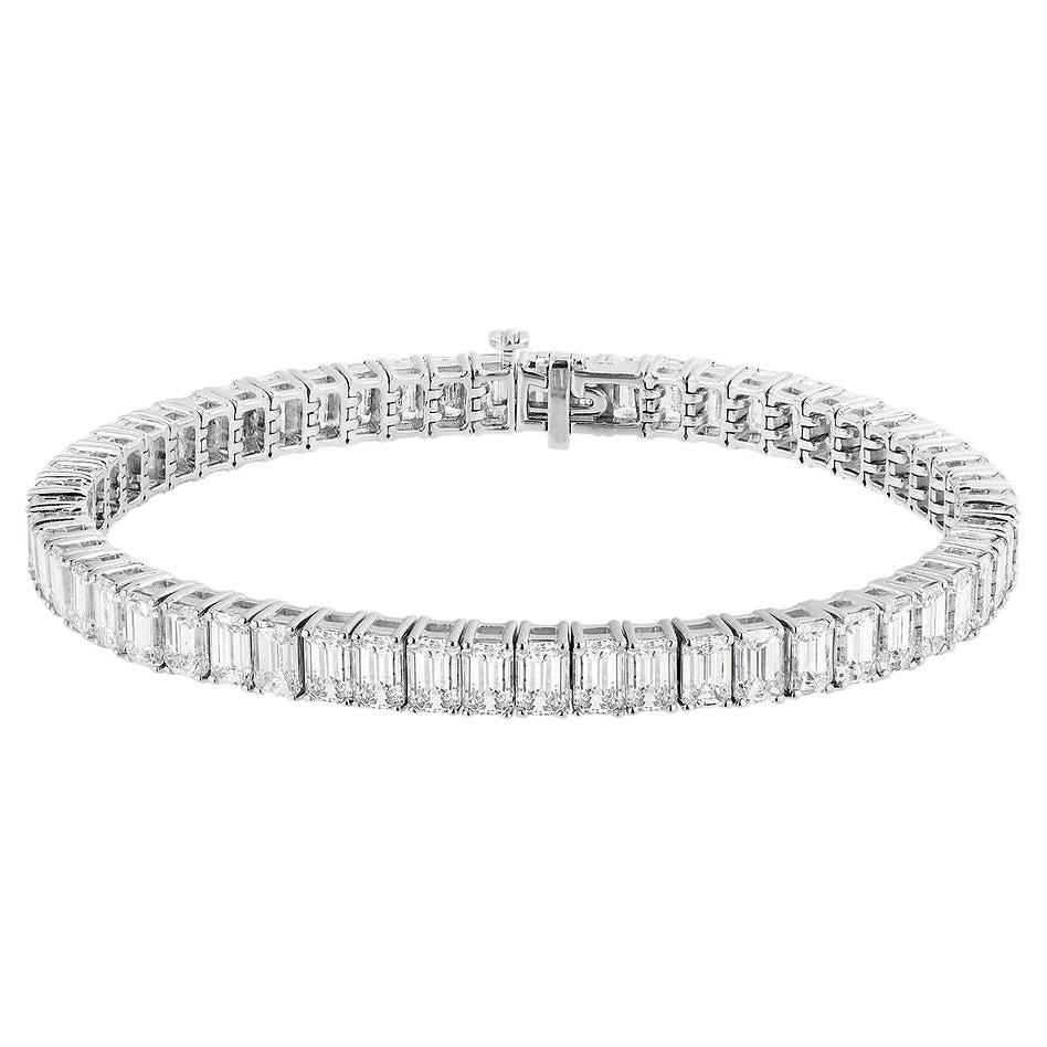 Bracciale Tennis Alya con diamanti taglio smeraldo da 18 carati