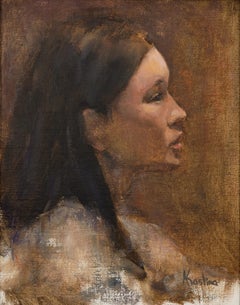 Pas aujourd'hui" par Alyona Kostina, peinture à l'huile sur lin
