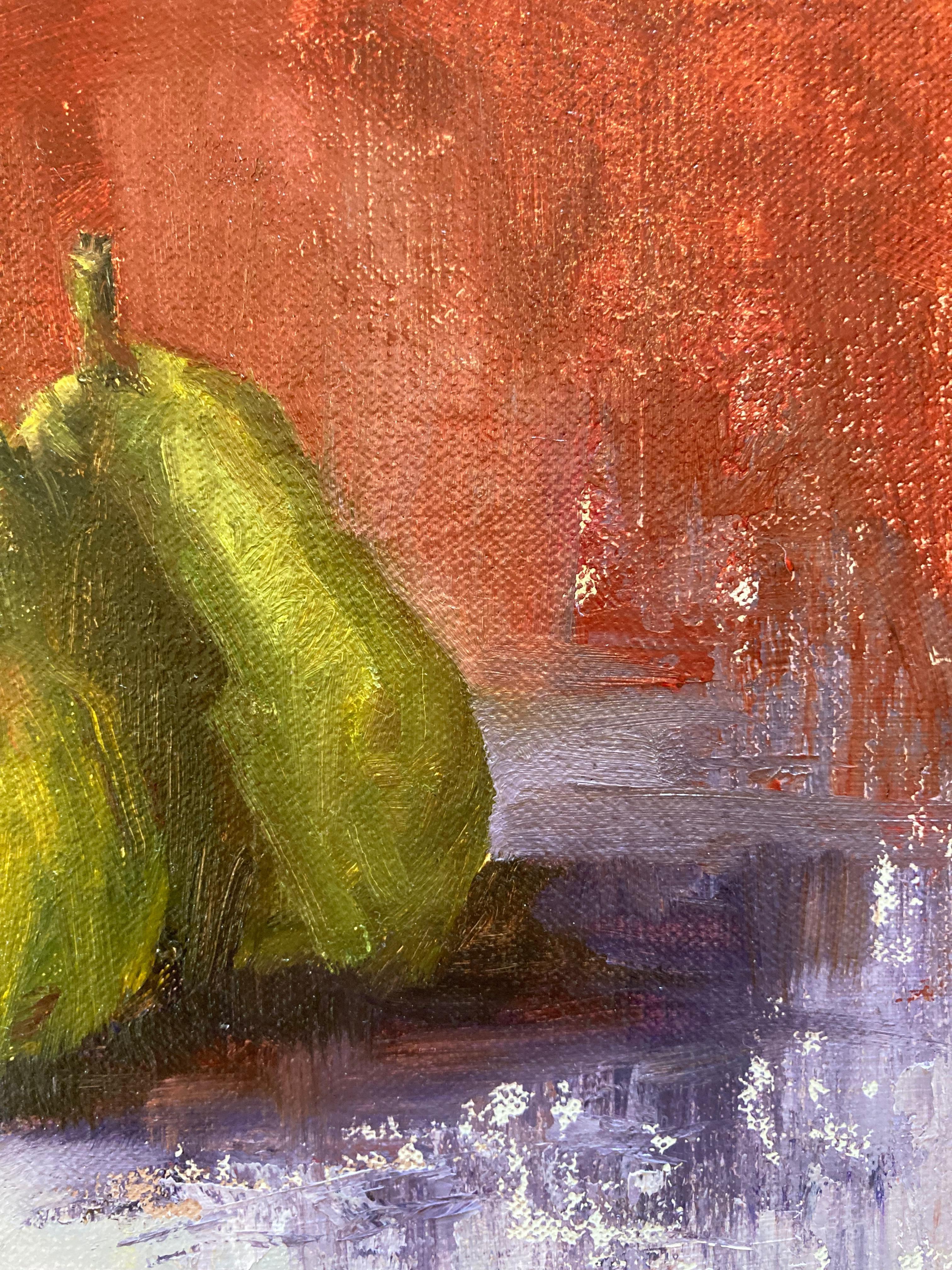 'Two Pears, ' by Alyona Kostina, Oil on Canvas Painting For Sale 1