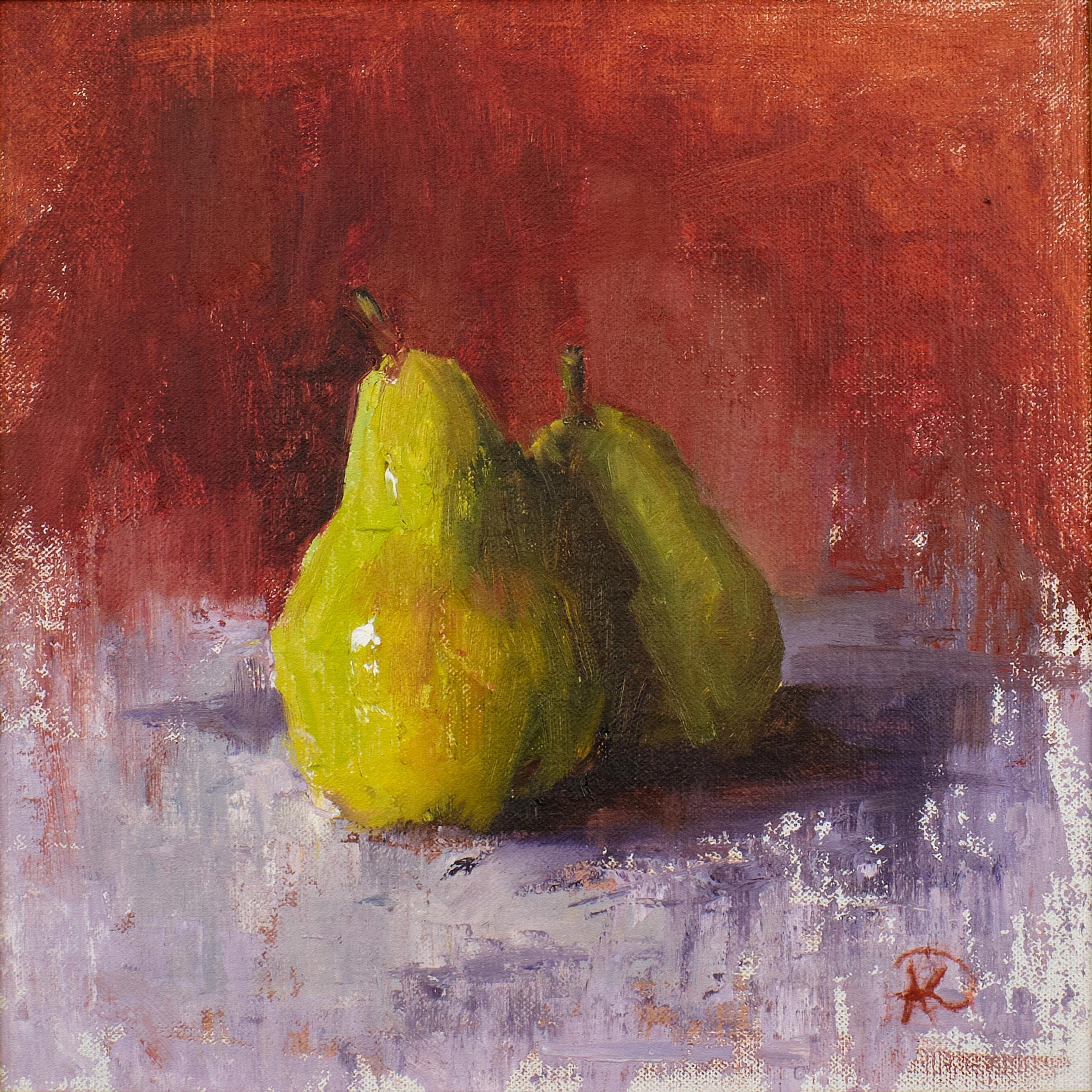 'Two Pears, ' by Alyona Kostina, Oil on Canvas Painting For Sale 4