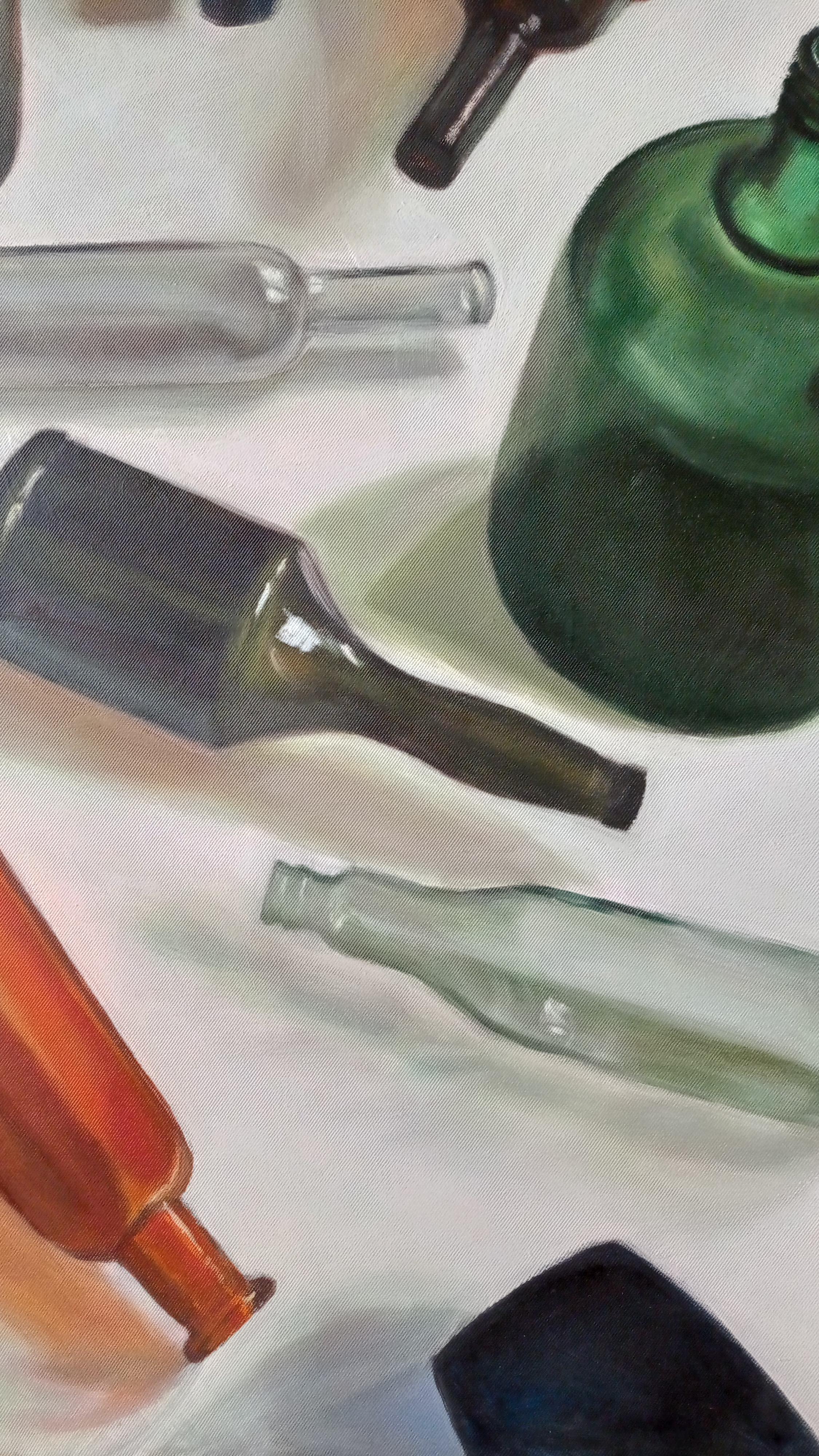Bottles. 2012, canvas, oil, 120x120 cm For Sale 1