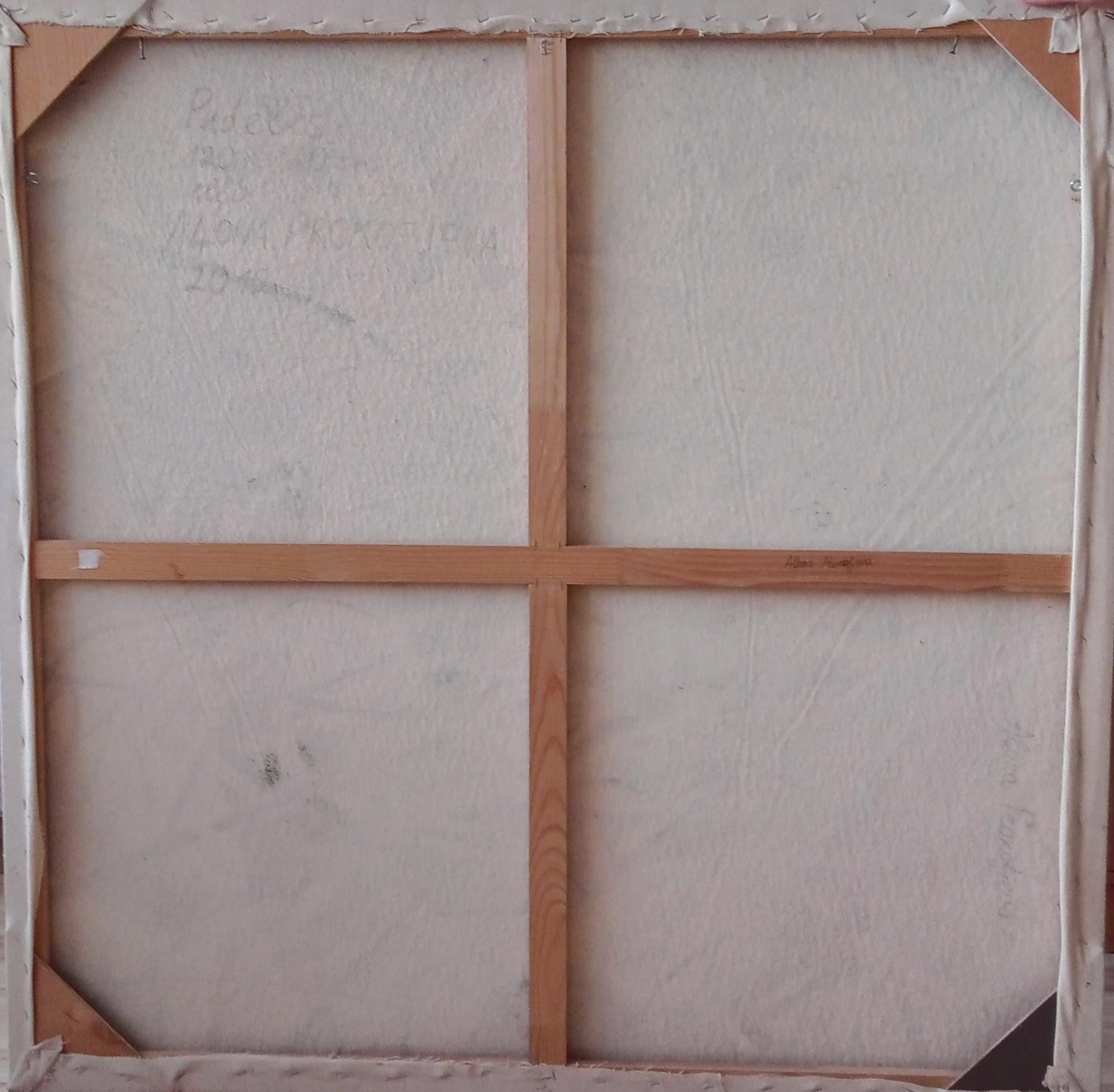 Botellas. 2012, lienzo, óleo, 115x115 cm en venta 1