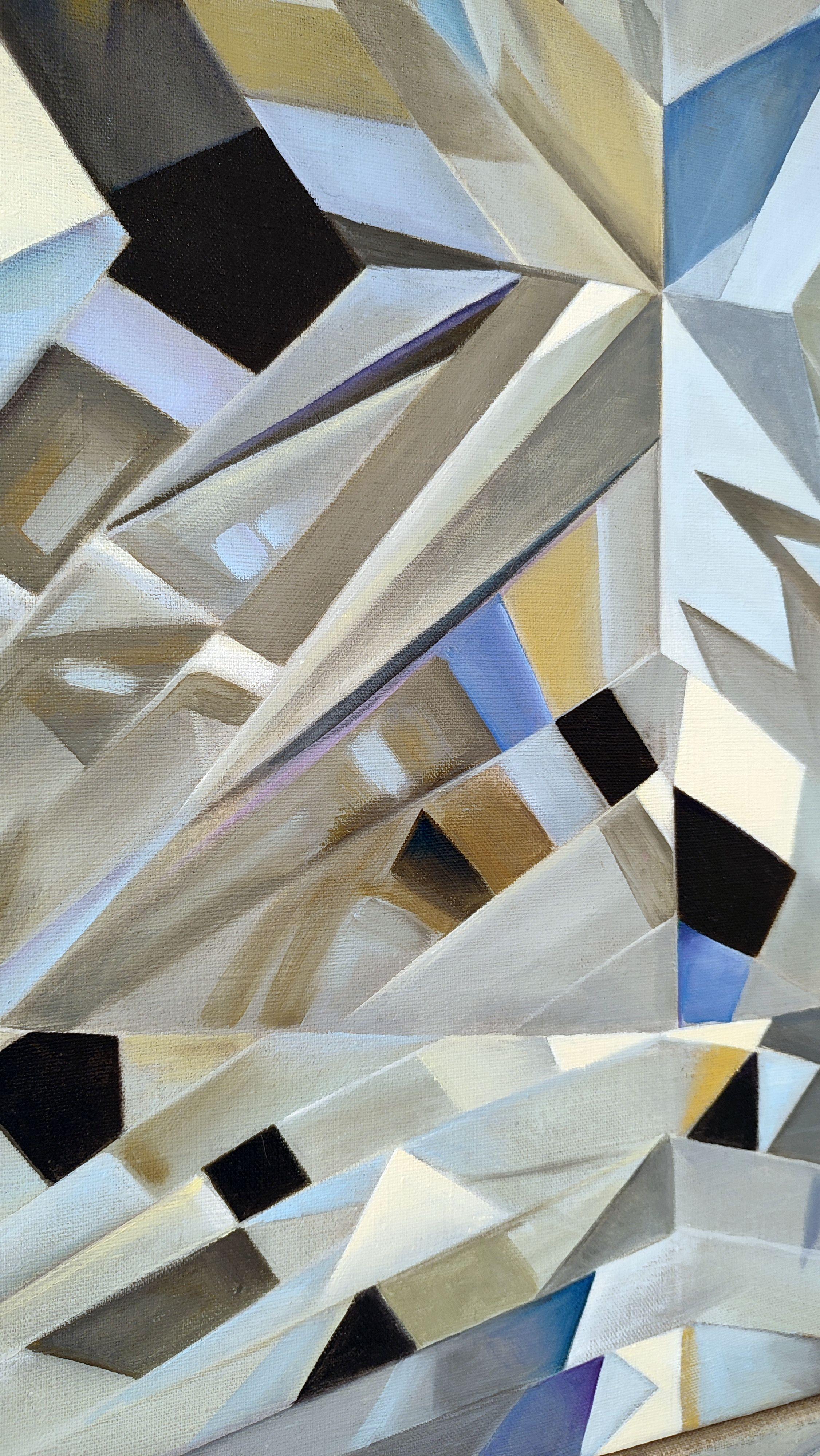 Diamanti. 2024. Tela di lino, olio, 4 pezzi. 80x80 cm; dimensioni totali 160x160 cm - Painting di Alyona Prokofjeva