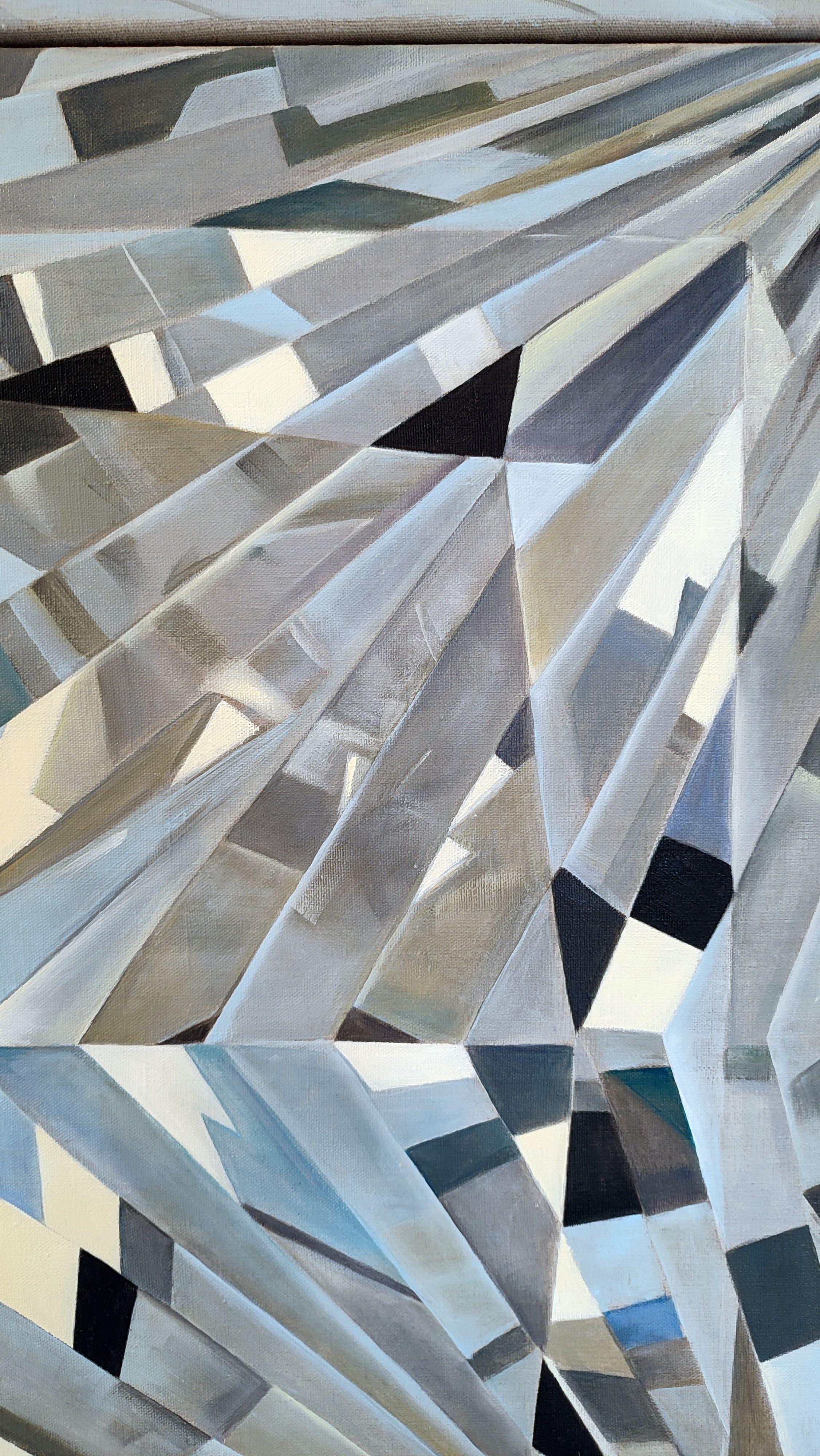 Diamanti. 2024. Tela di lino, olio, 4 pezzi. 80x80 cm; dimensioni totali 160x160 cm - Painting Astrattismo geometrico di Alyona Prokofjeva