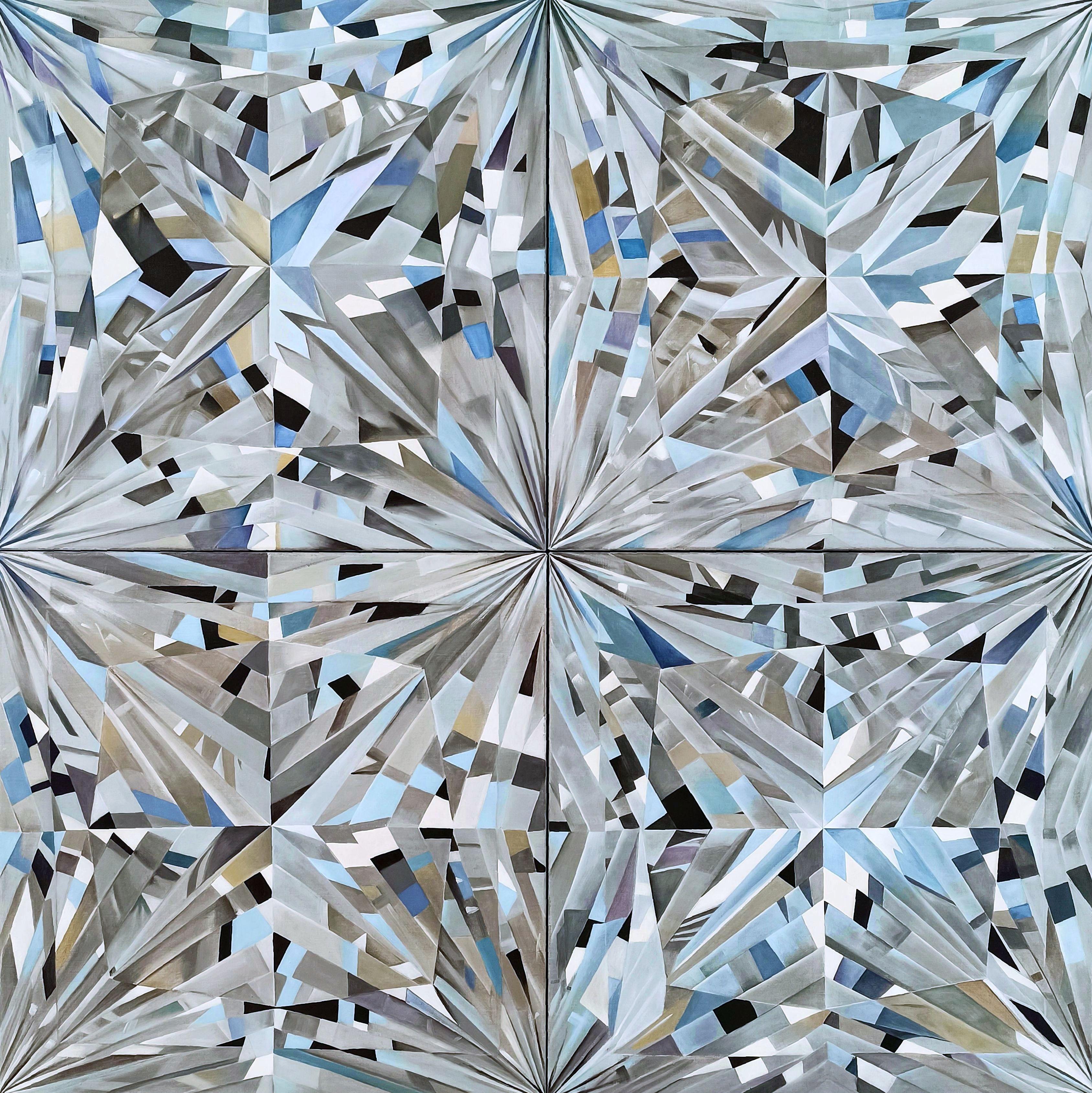 Diamanti. 2024. Tela di lino, olio, 4 pezzi. 80x80 cm; dimensioni totali 160x160 cm
