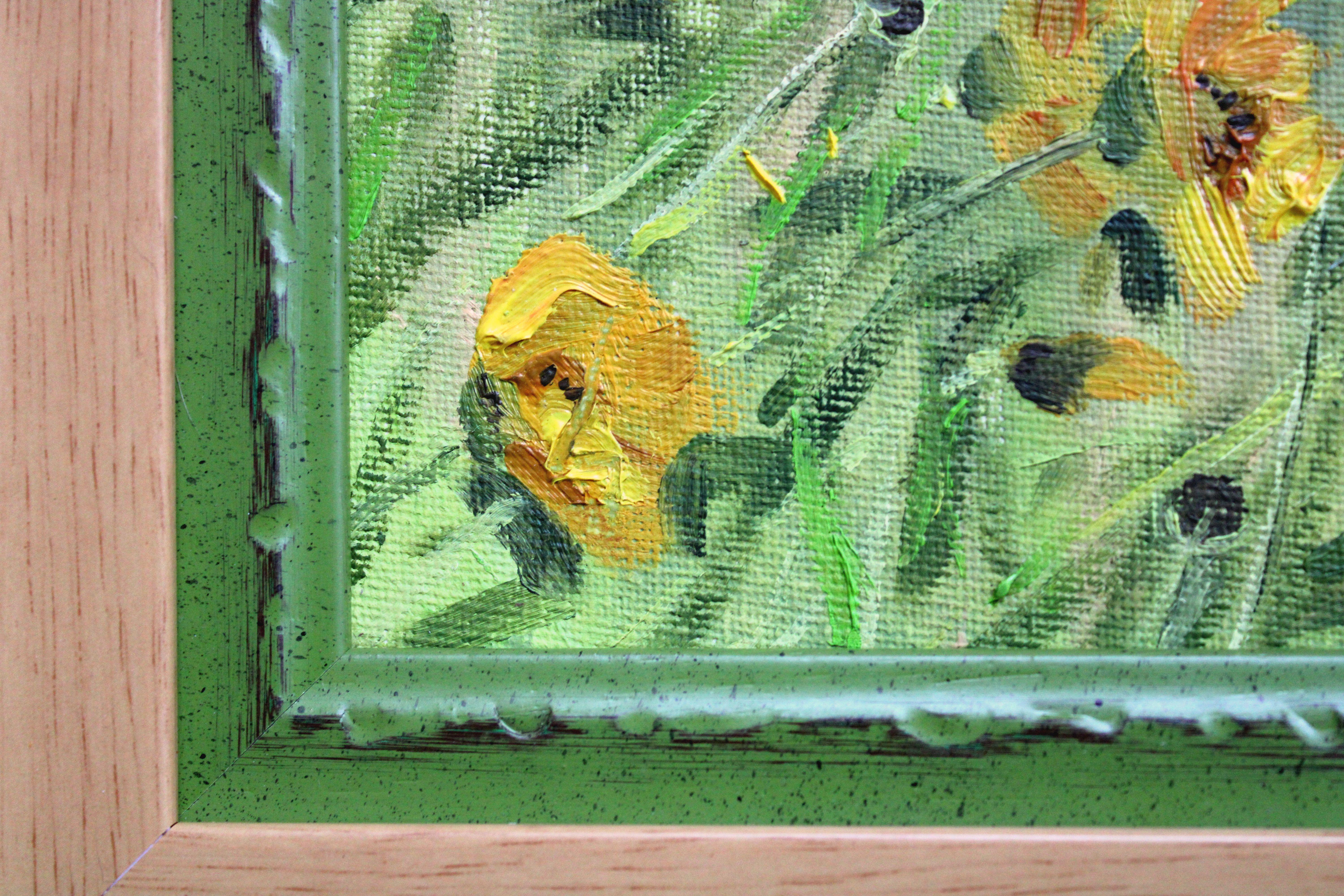 Blumen der Sonne. 2023, Leinwand, Karton, Öl, 13x18 cm (Impressionismus), Painting, von Alyona Prokofjeva