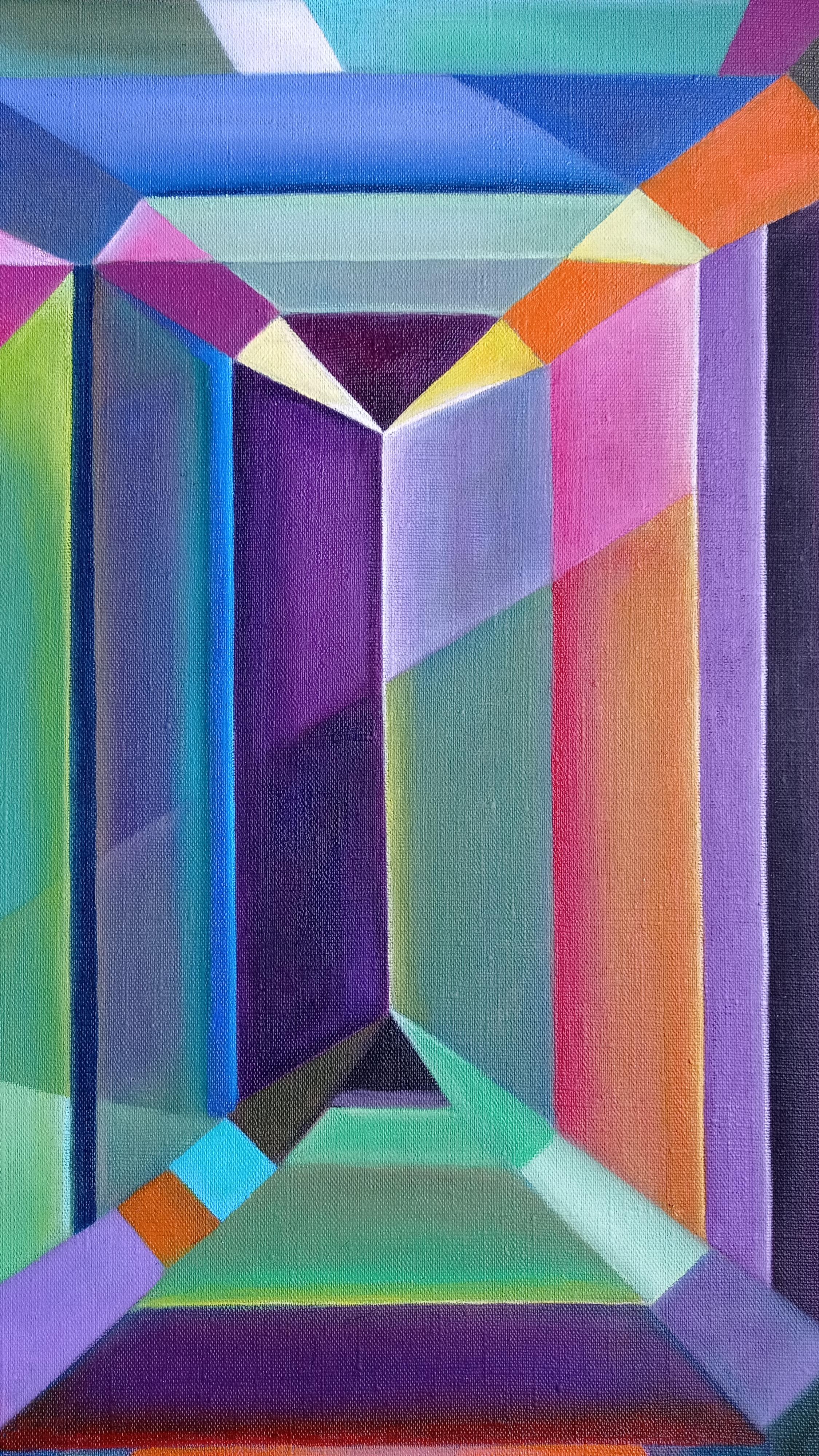 Gates to your dreams. 2023., Öl auf Leinen, 140x120 cm, 4 Teile, 70x60 cm – Painting von Alyona Prokofjeva