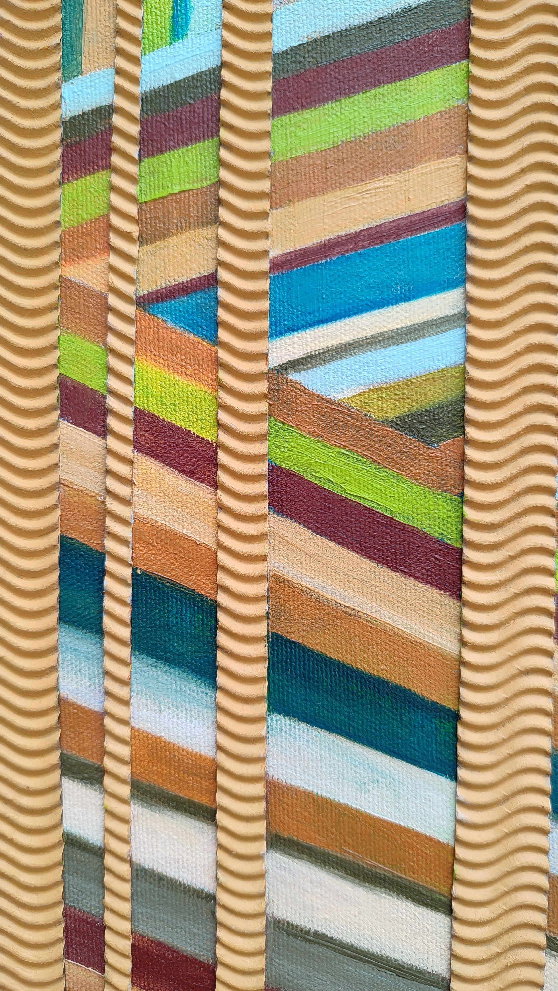 Gioco della sabbia 2. 2023, tela, olio, collage, 50x30 cm in vendita 2