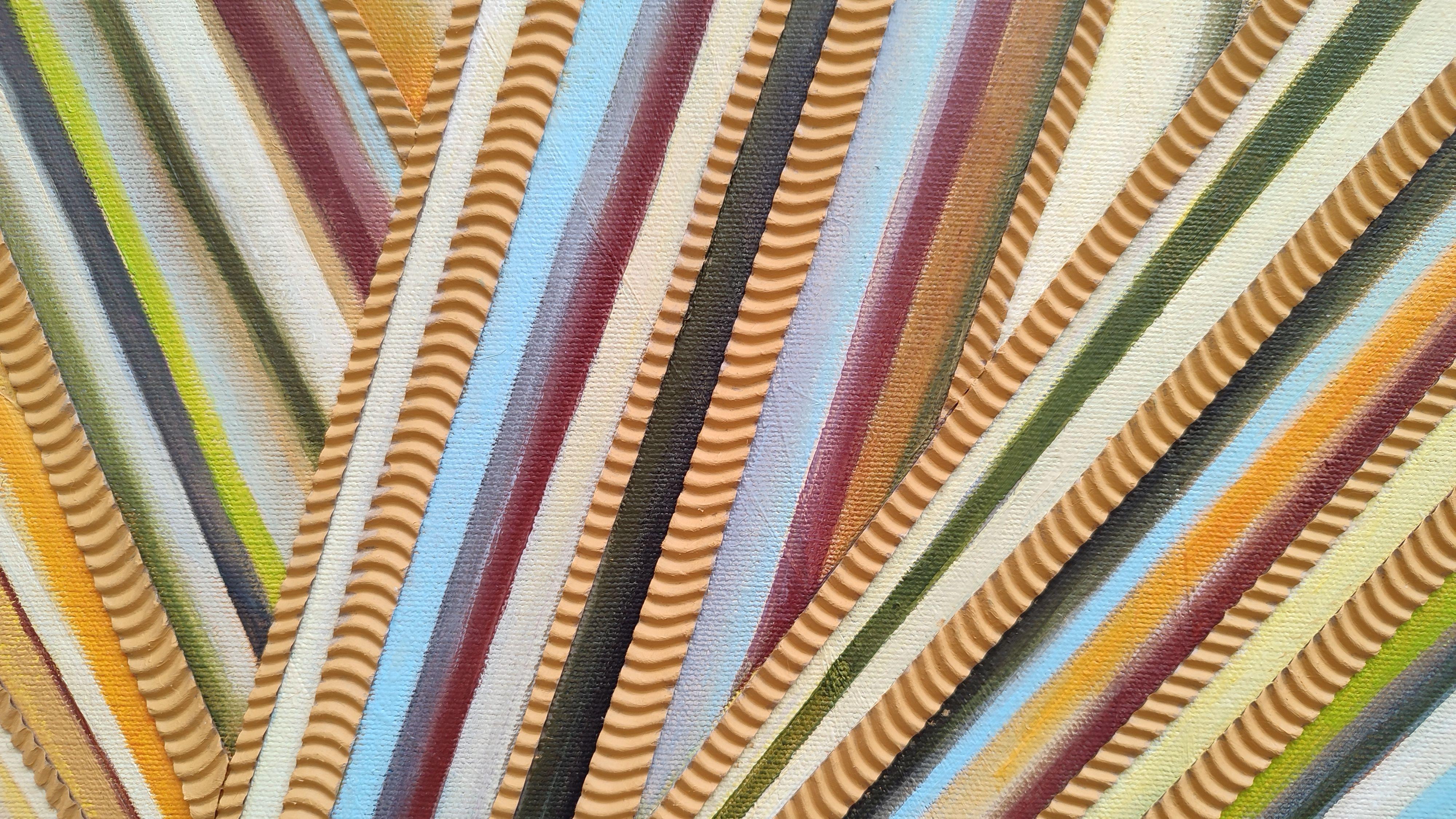 Gioco della sabbia 3. 2023, tela, olio, collage, 50x40 cm - Painting Astrattismo geometrico di Alyona Prokofjeva