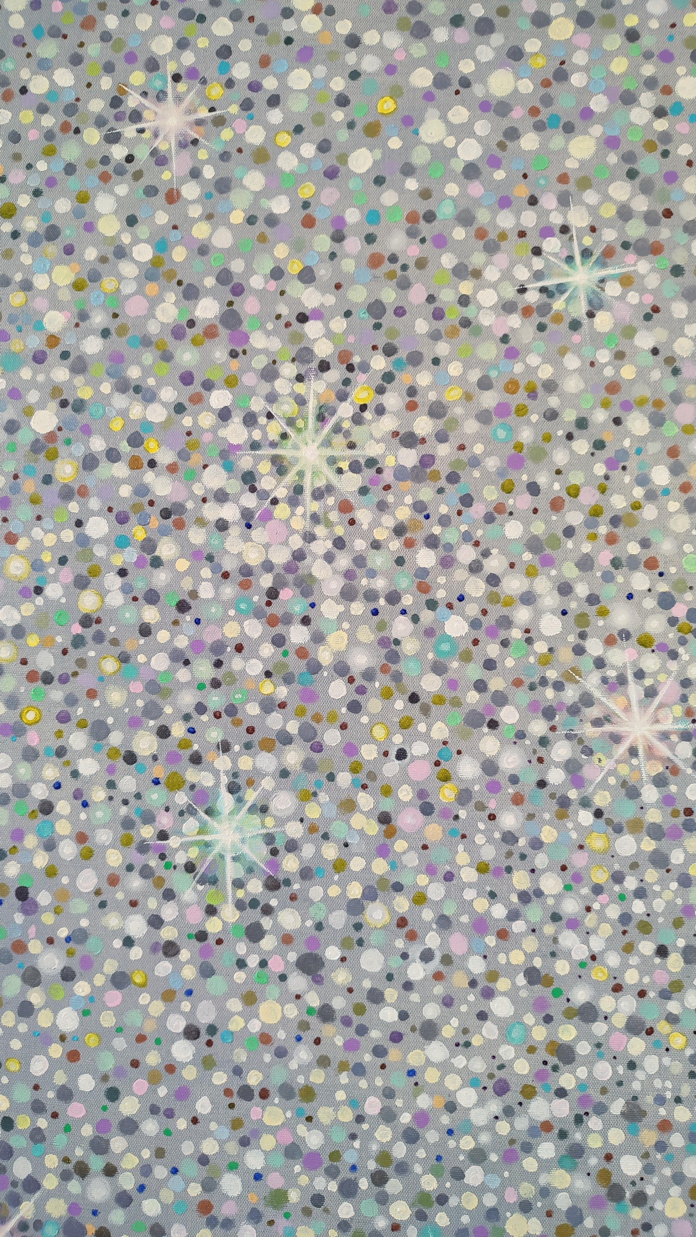 Seelenglanz 2025 Öl auf Leinwand 120x120 cm (Grau), Abstract Painting, von Alyona Prokofjeva