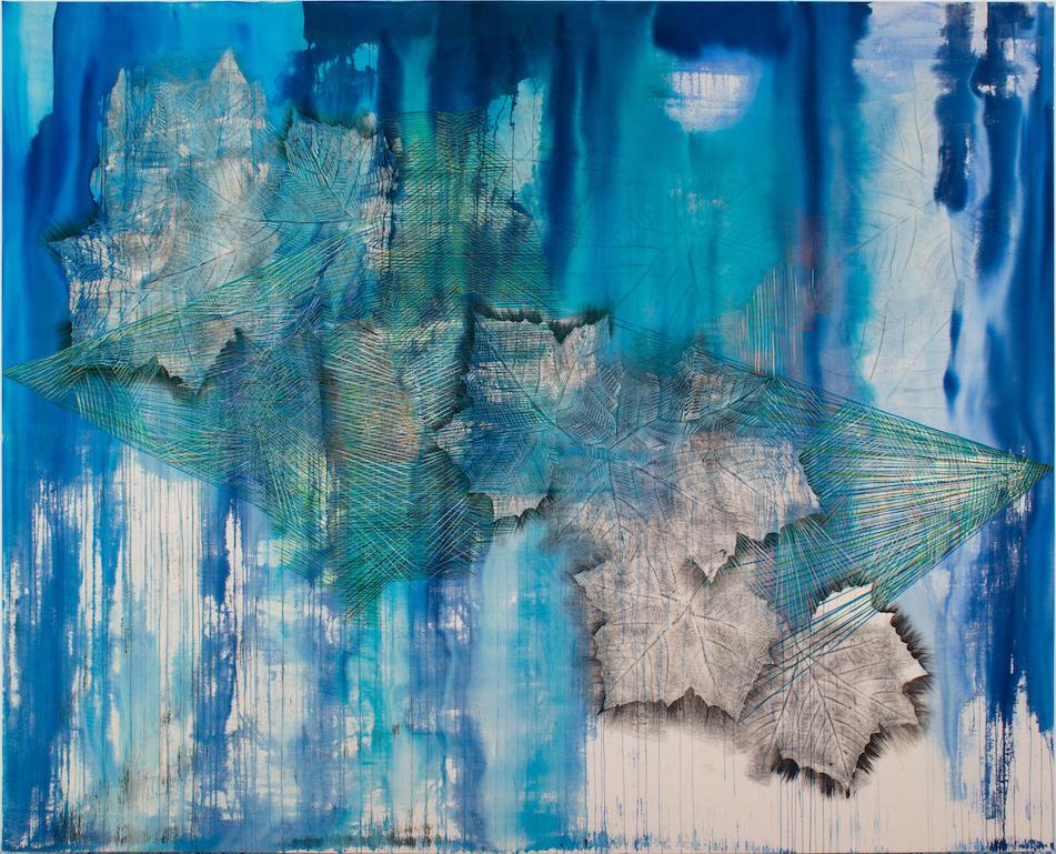 Alyse Rosner Abstract Painting - Cat's Cradle (azure)