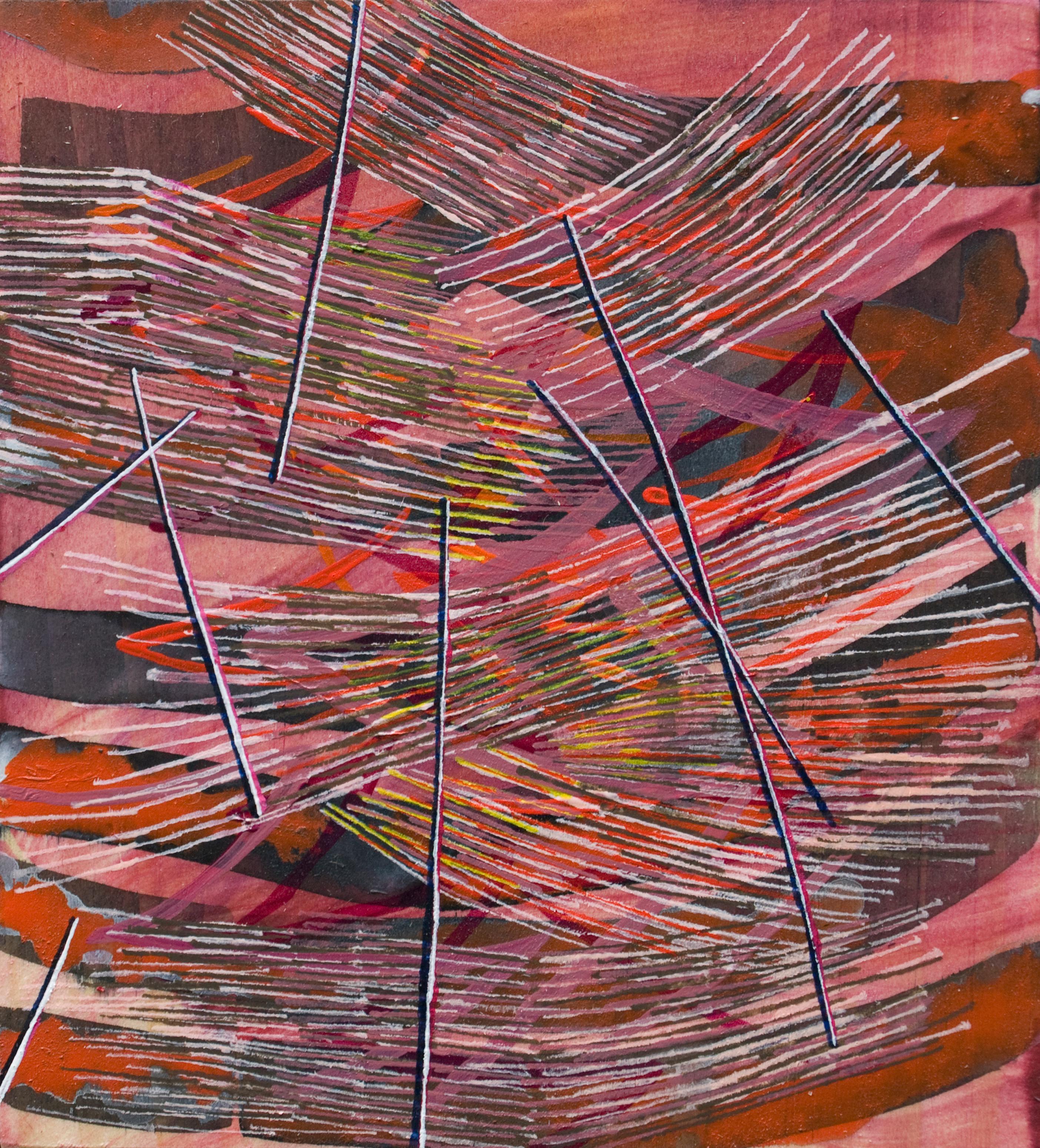 Abstract Painting di Alyse Rosner - Iterazione Vermillion