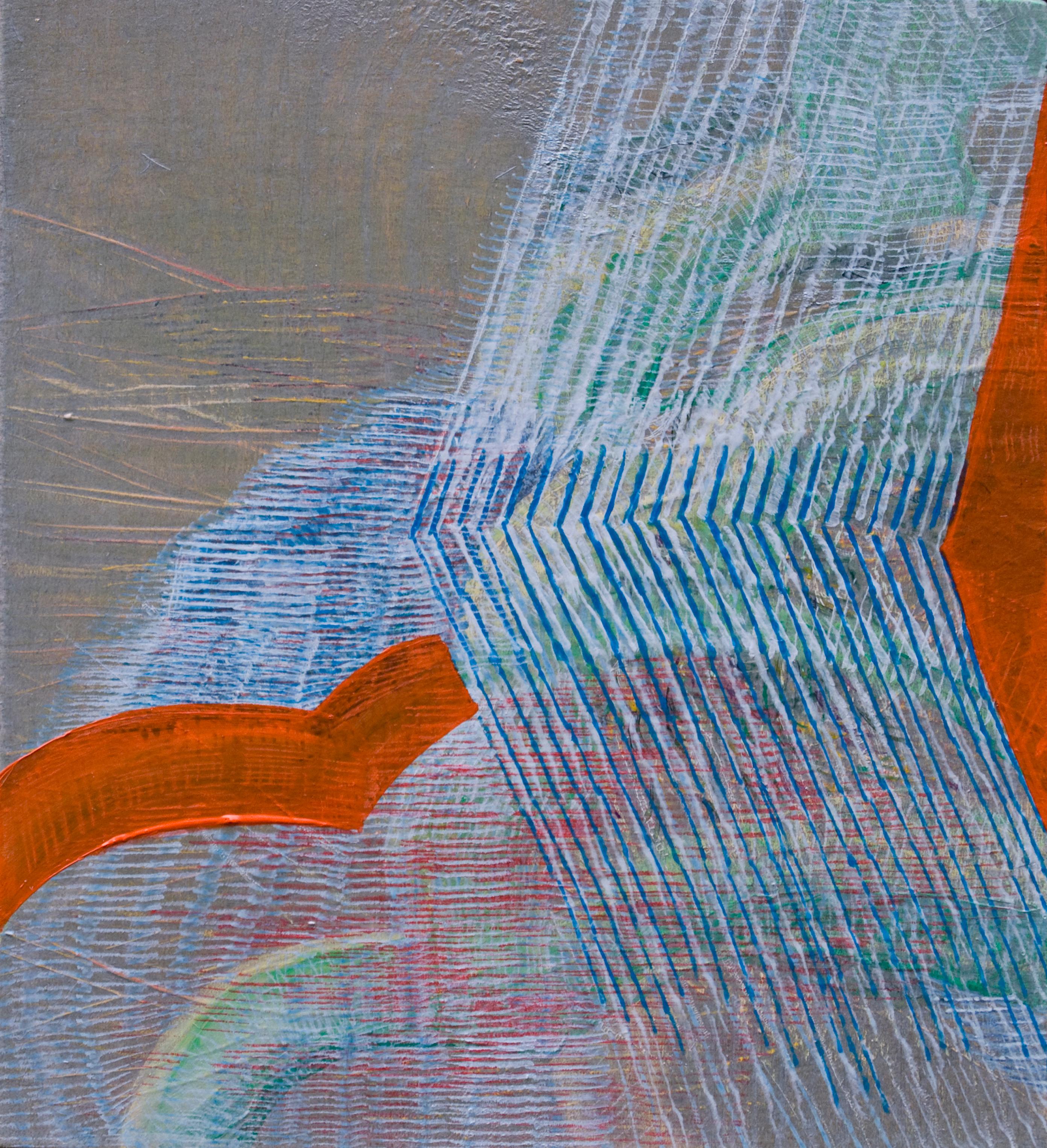 Alyse Rosner Abstract Painting - Iteration with Orange Triangle