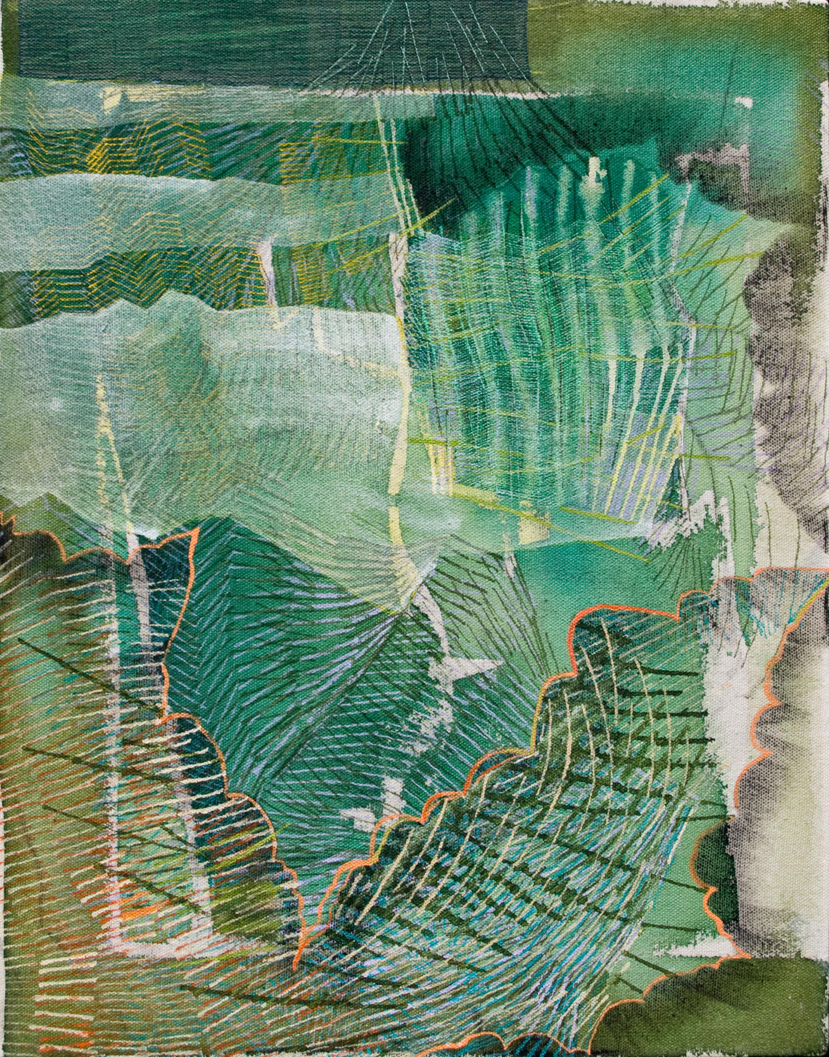 Alyse Rosner Abstract Painting - Kadian green (sycamore)