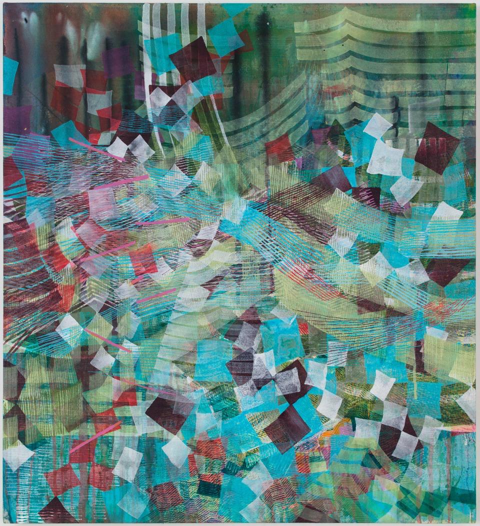 Alyse Rosner Abstract Painting - Meld (aqua)
