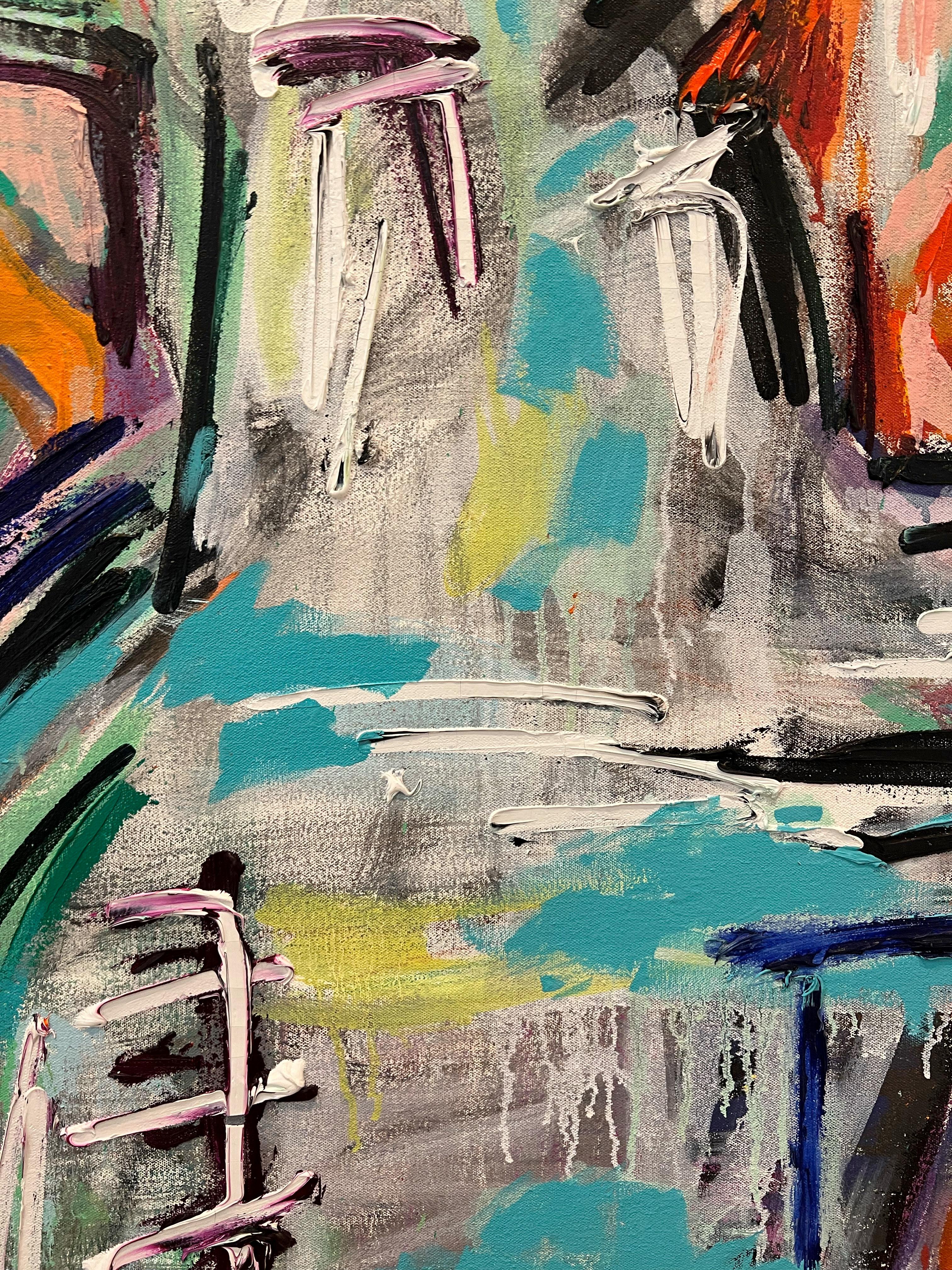 Sinfonia di primavera: Pittura ad olio astratta e colorata - Painting Astratto di Alysha Grace Marko