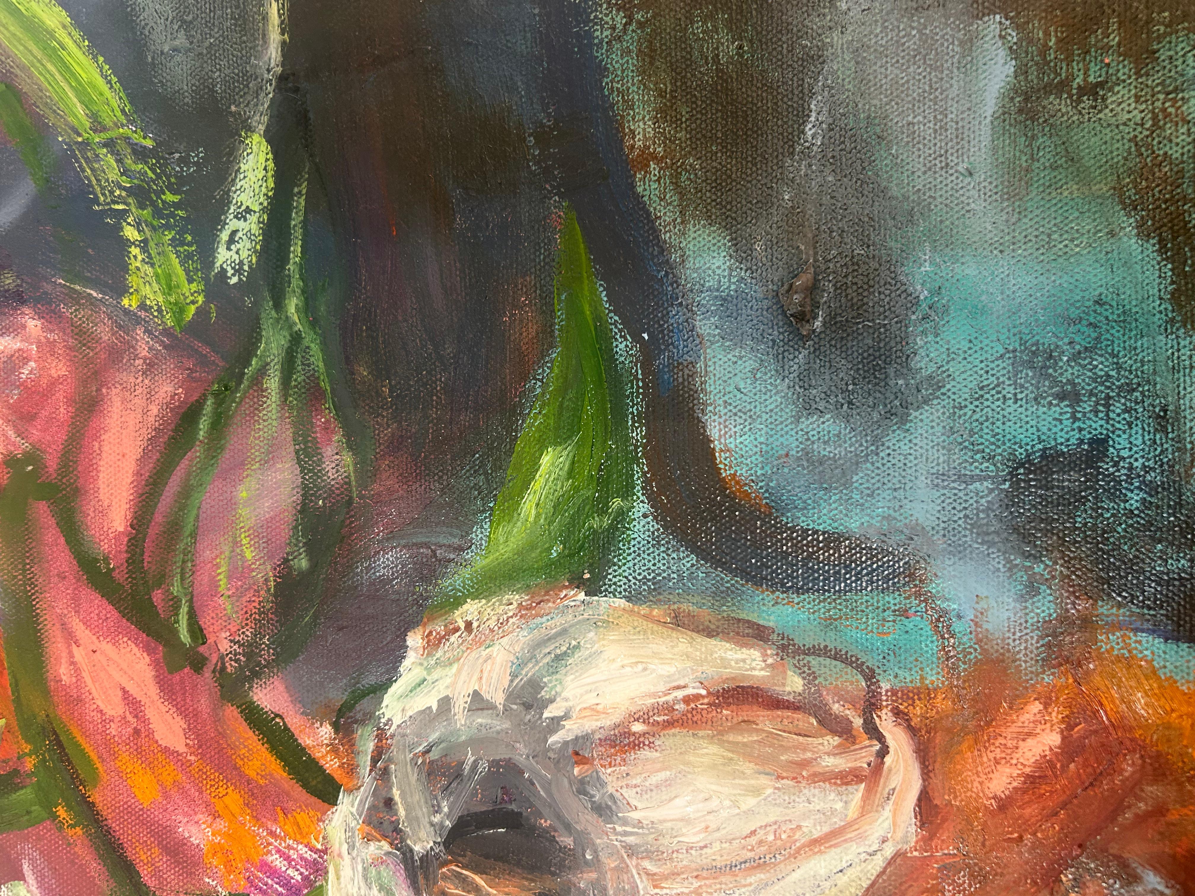 Pintura floral abstracta contemporánea, Eterna en venta 1