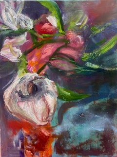 Peinture florale abstraite contemporaine, éternelle