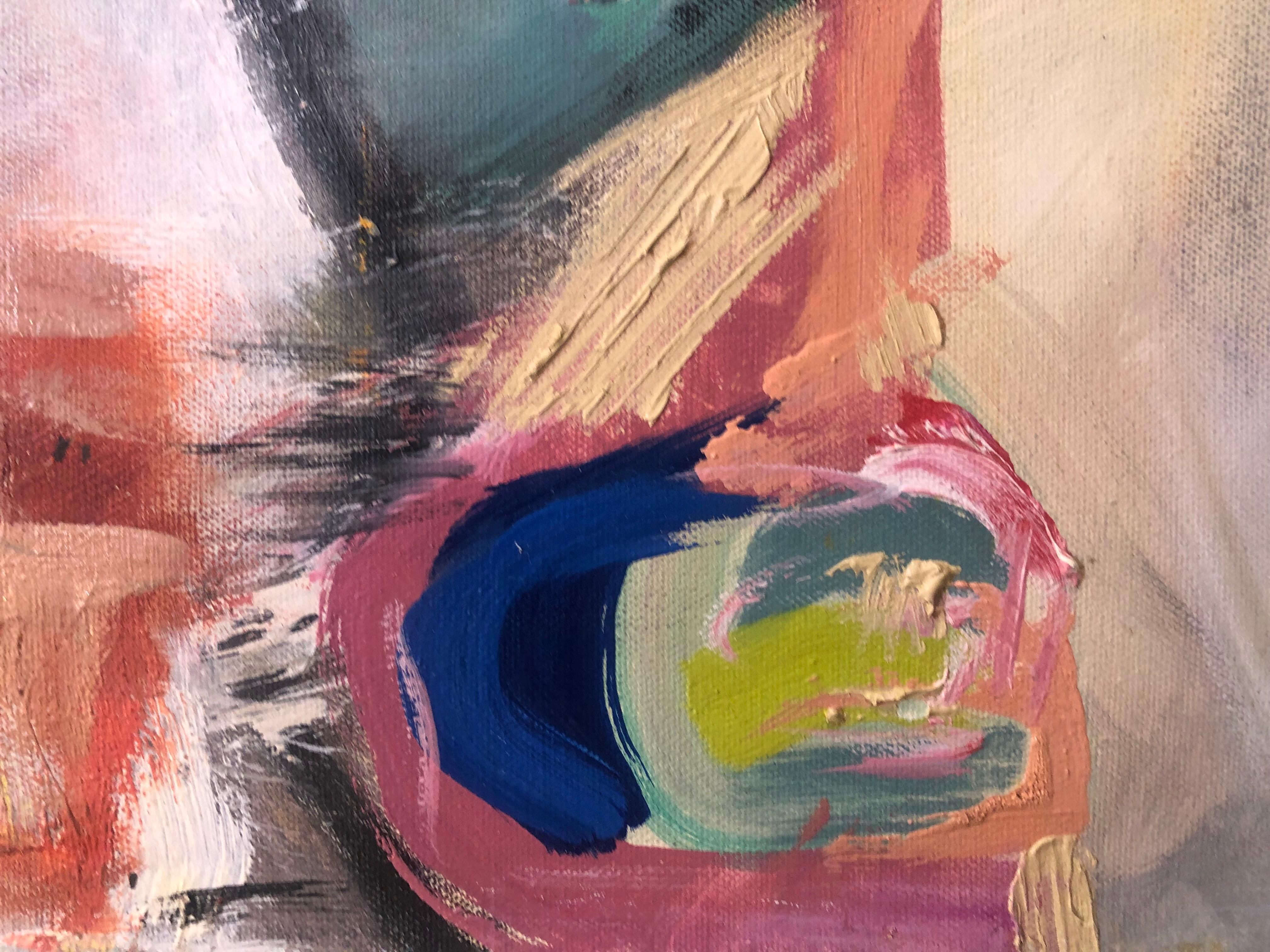 Frammenti. Pittura ad olio astratta espressionista contemporanea con una palette di colori vibranti - Painting di Alysha Grace Marko